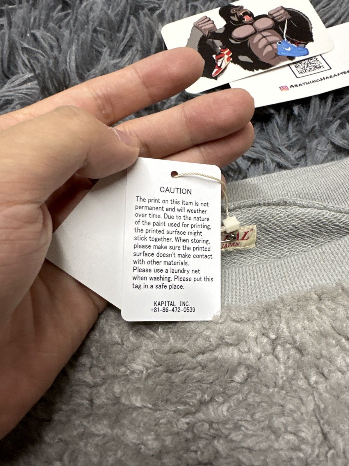 Kapital Kapital Knit x Fur Grizzly Sweater, 'Em Kountry, Grey Size US XL / EU 56 / 4 - 5 Thumbnail