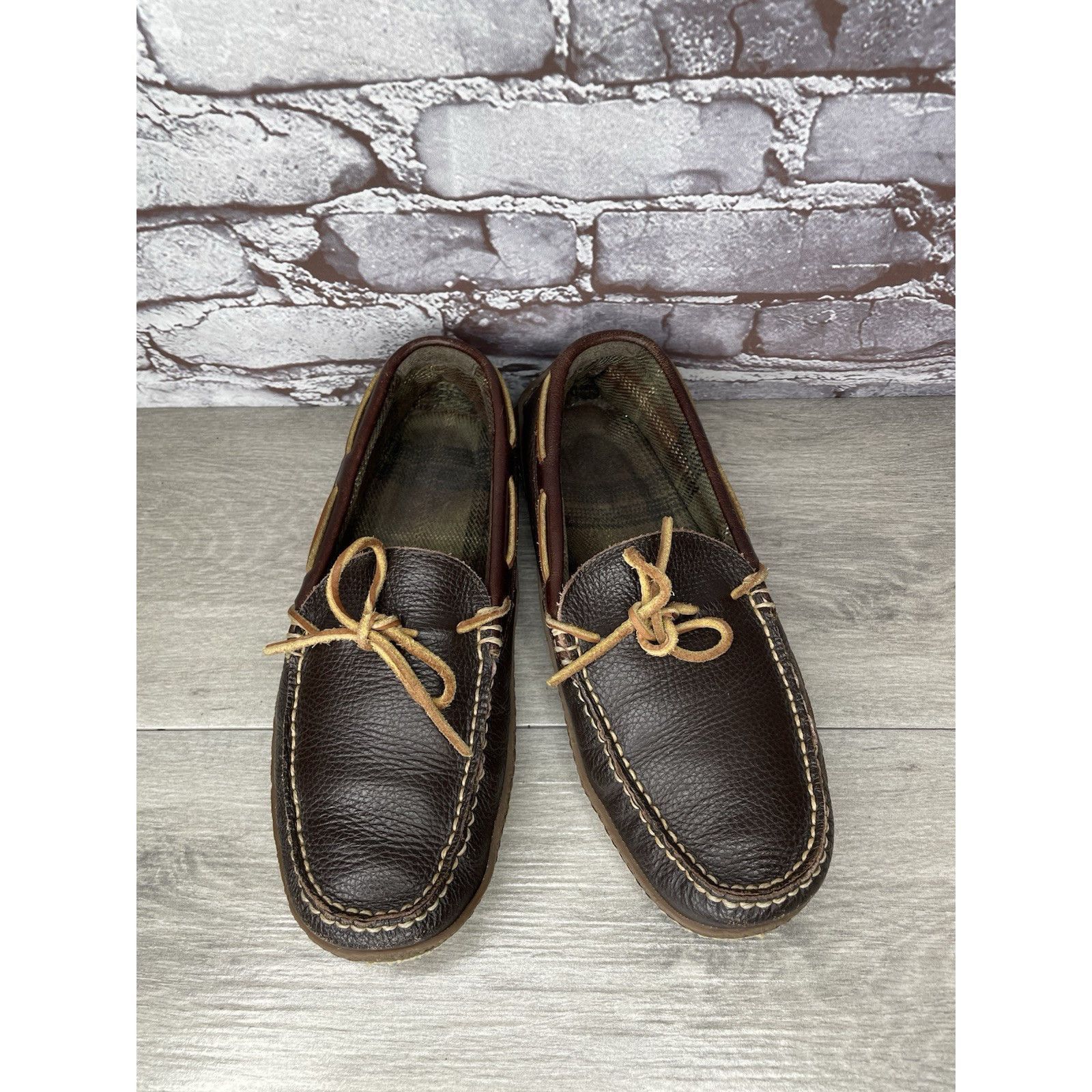 L.L. Bean L.L. Bean Pebble Brown Leather Moccasin Slip On Loafers Shoe Size US 10 / EU 43 - 10 Thumbnail