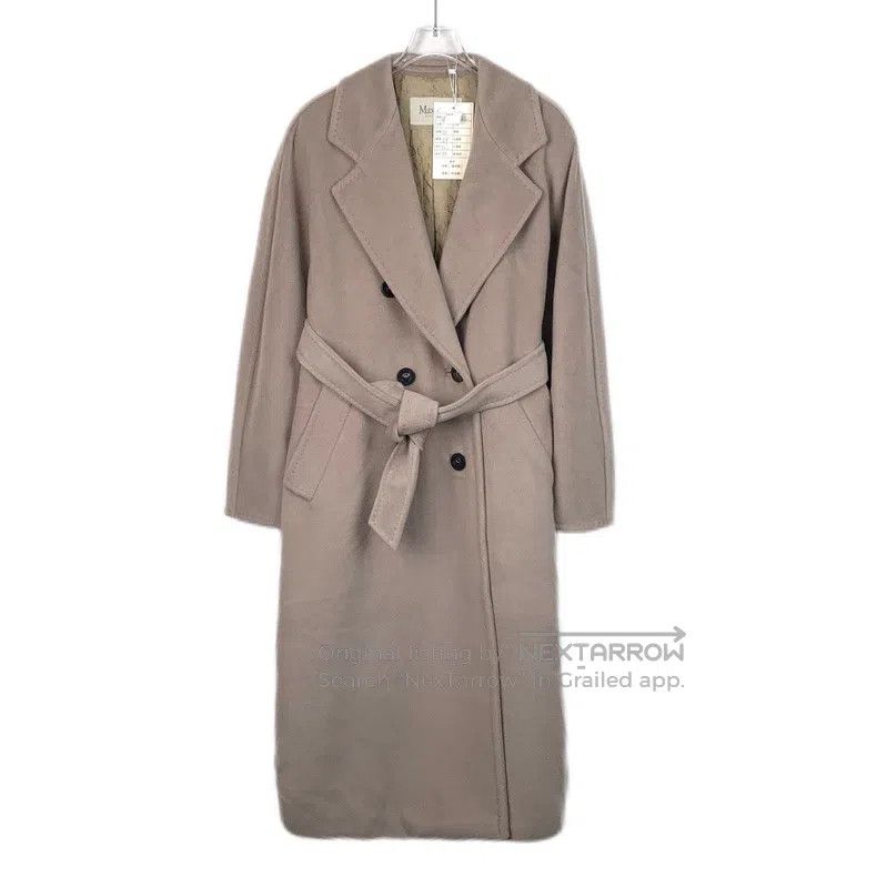 Max Mara Max Mara Sandy Sheep Wool Lapel Double Breasted Belted Coa Size L / US 10 / IT 46 - 1 Thumbnail