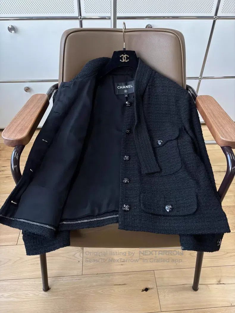 Chanel Chanel 21C black tweed tie four-pocket single-breasted jac Size M / US 6-8 / IT 42-44 - 5 Thumbnail