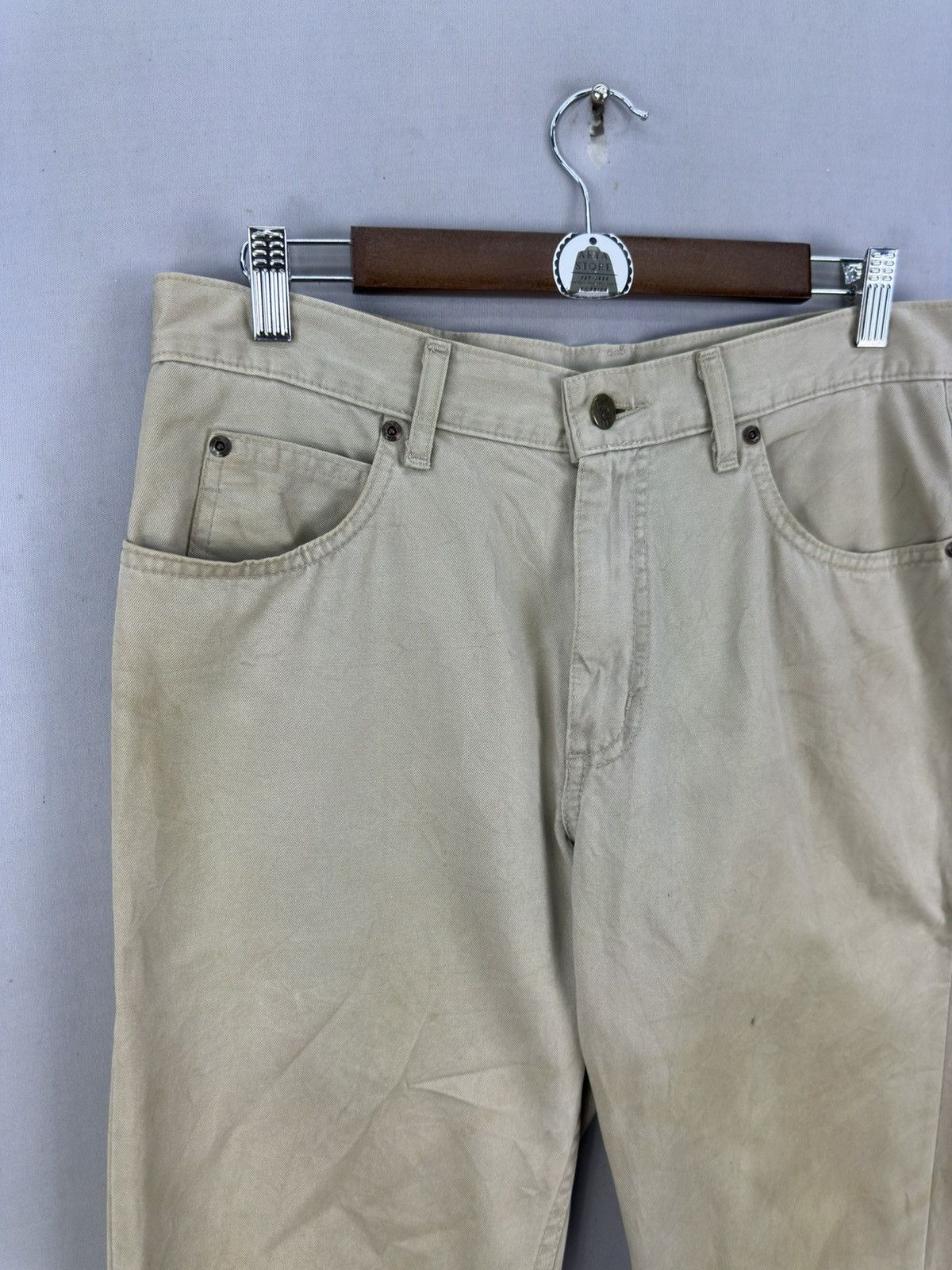 Lee Vintage 90’s Lee Khaki Trouser Pants Size US 33 - 2 Thumbnail