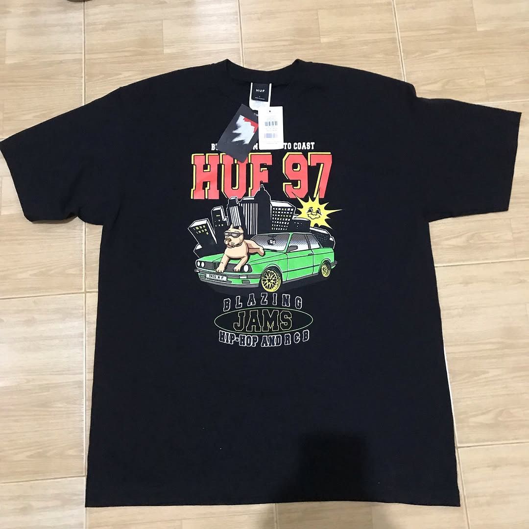 Huf × Hysteric Glamour Huf Skate Oversized Black Tee BLAZING JAMS S/S TEE SIZE L Ra Size US L / EU 52-54 / 3 - 1 Thumbnail