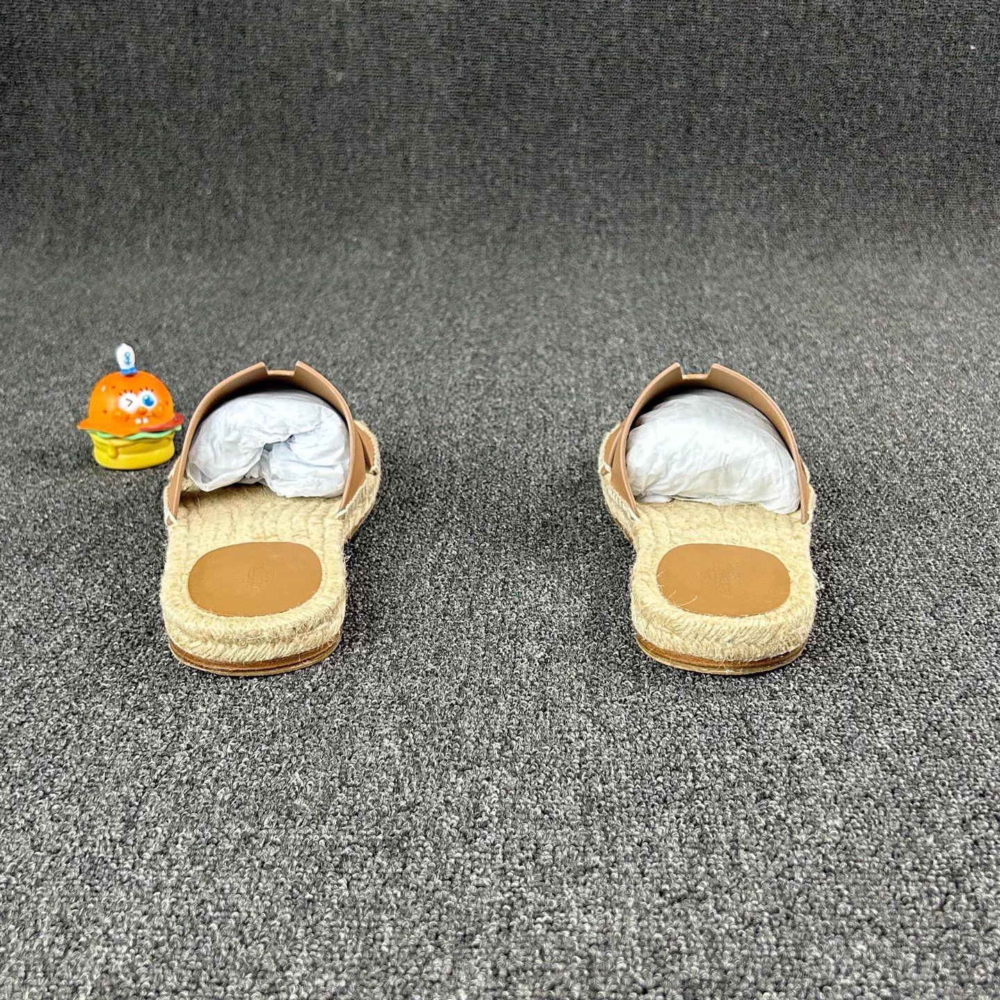 Hermes Hermes Brown Straw Open-Toe Slides 42 Size US 9 / EU 42 - 5 Thumbnail
