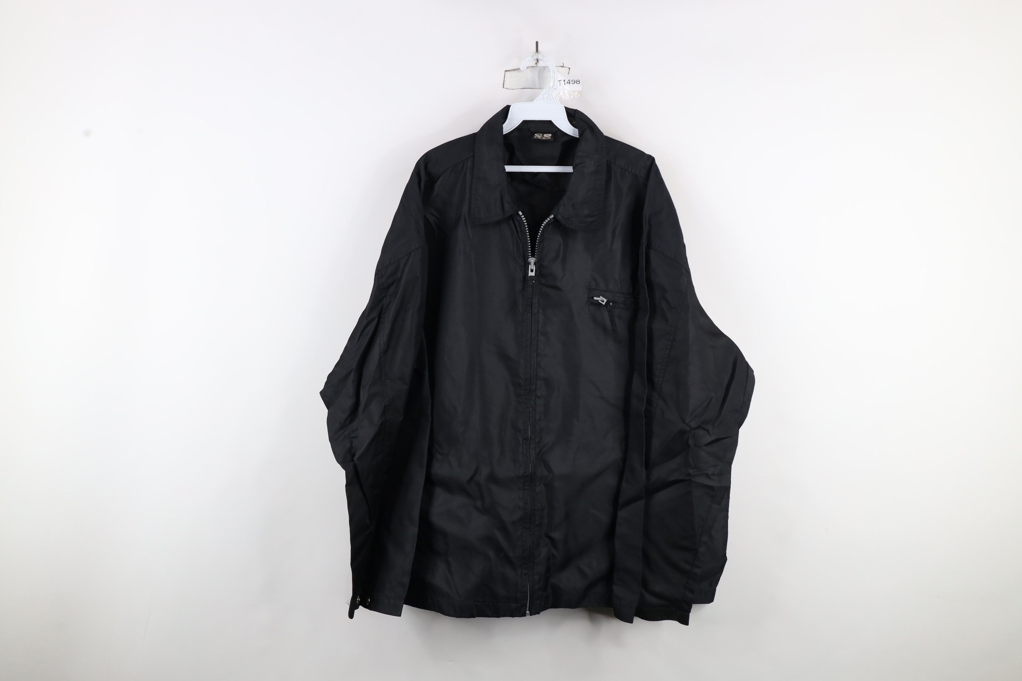Vintage Vintage 90s Streetwear Blank Windbreaker Bomber Jacket Black Size US XL / EU 56 / 4 - 1 Thumbnail