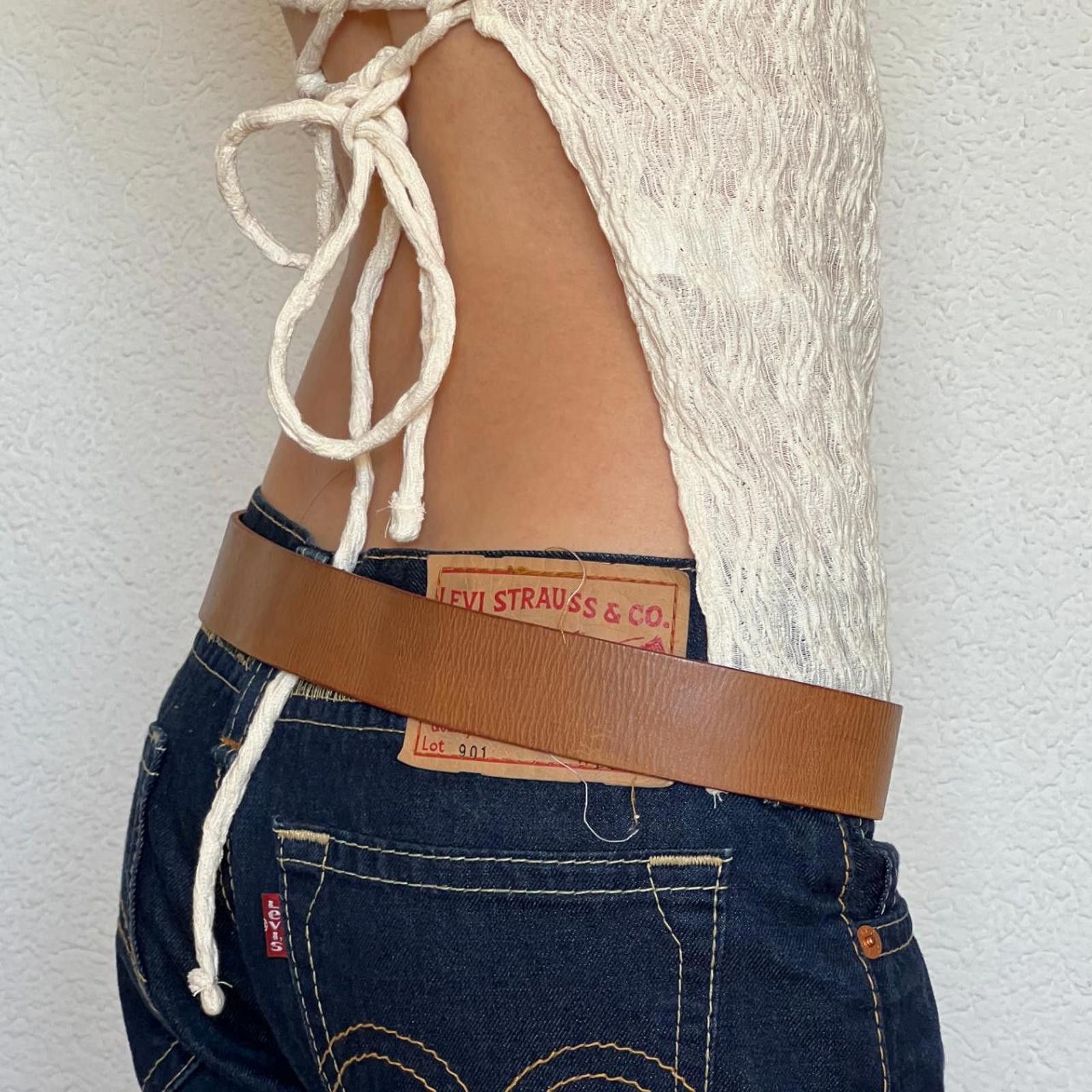 Miss Sixty Miss Sixty Genuine Leather Tan Belt with embroidered patch Size ONE SIZE - 4 Thumbnail