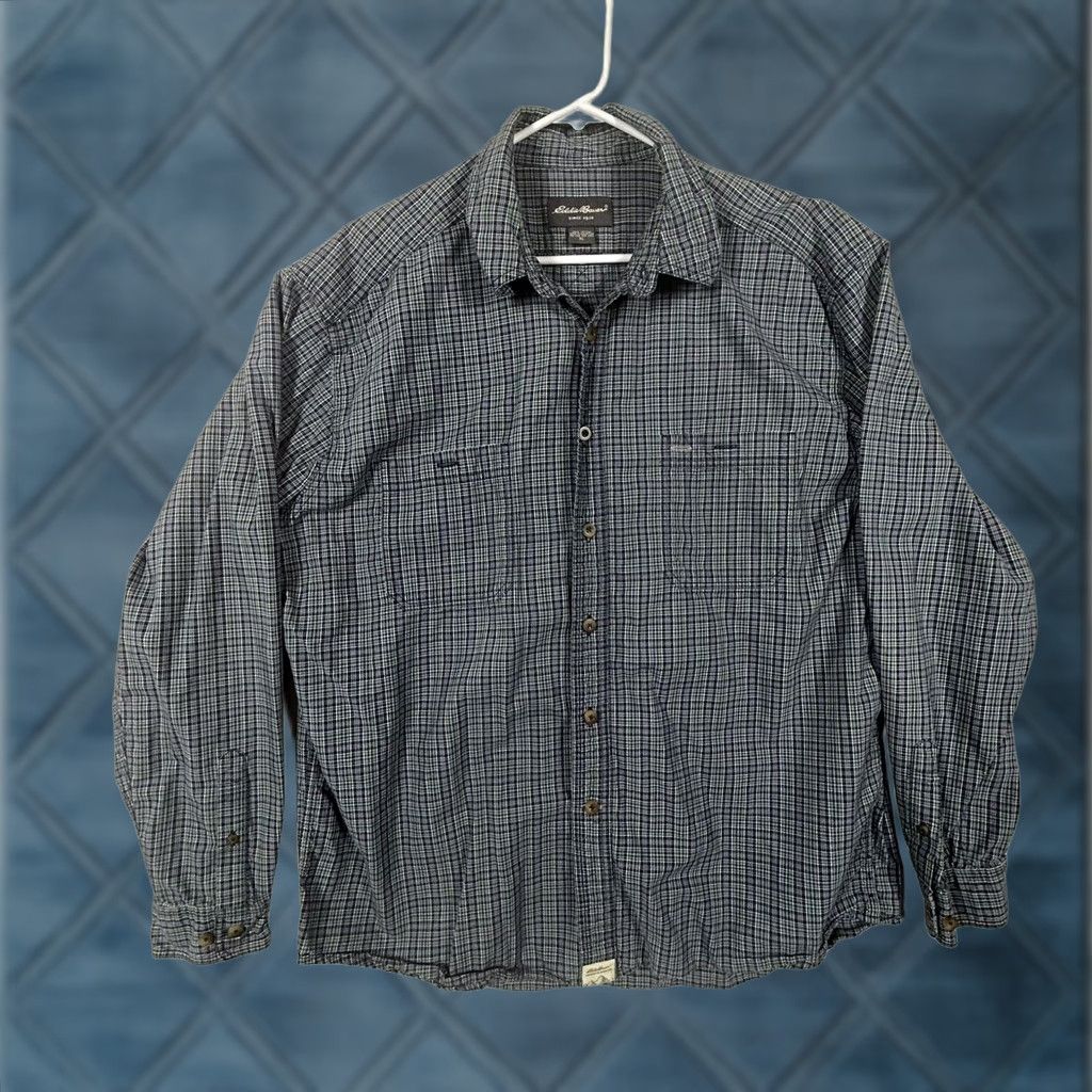 Eddie Bauer Eddie Bauer Plaid Flannel Shirt Men's XL Blue Long Sleeve Button-Down Shirt Size US XL / EU 56 / 4 - 1 Thumbnail