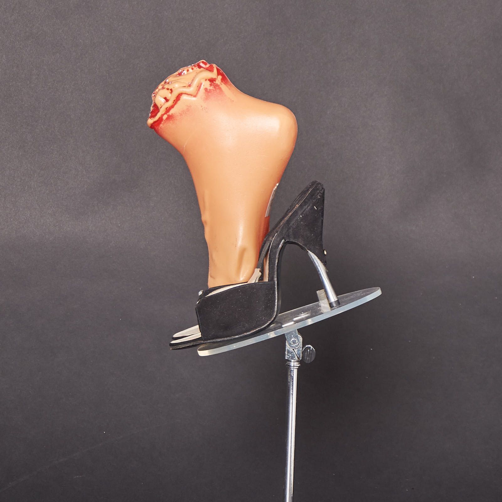 Vintage 1950s Black Suede Metal Heel Spring-o-lator Heels Size US 4 / IT 34 - 3 Thumbnail