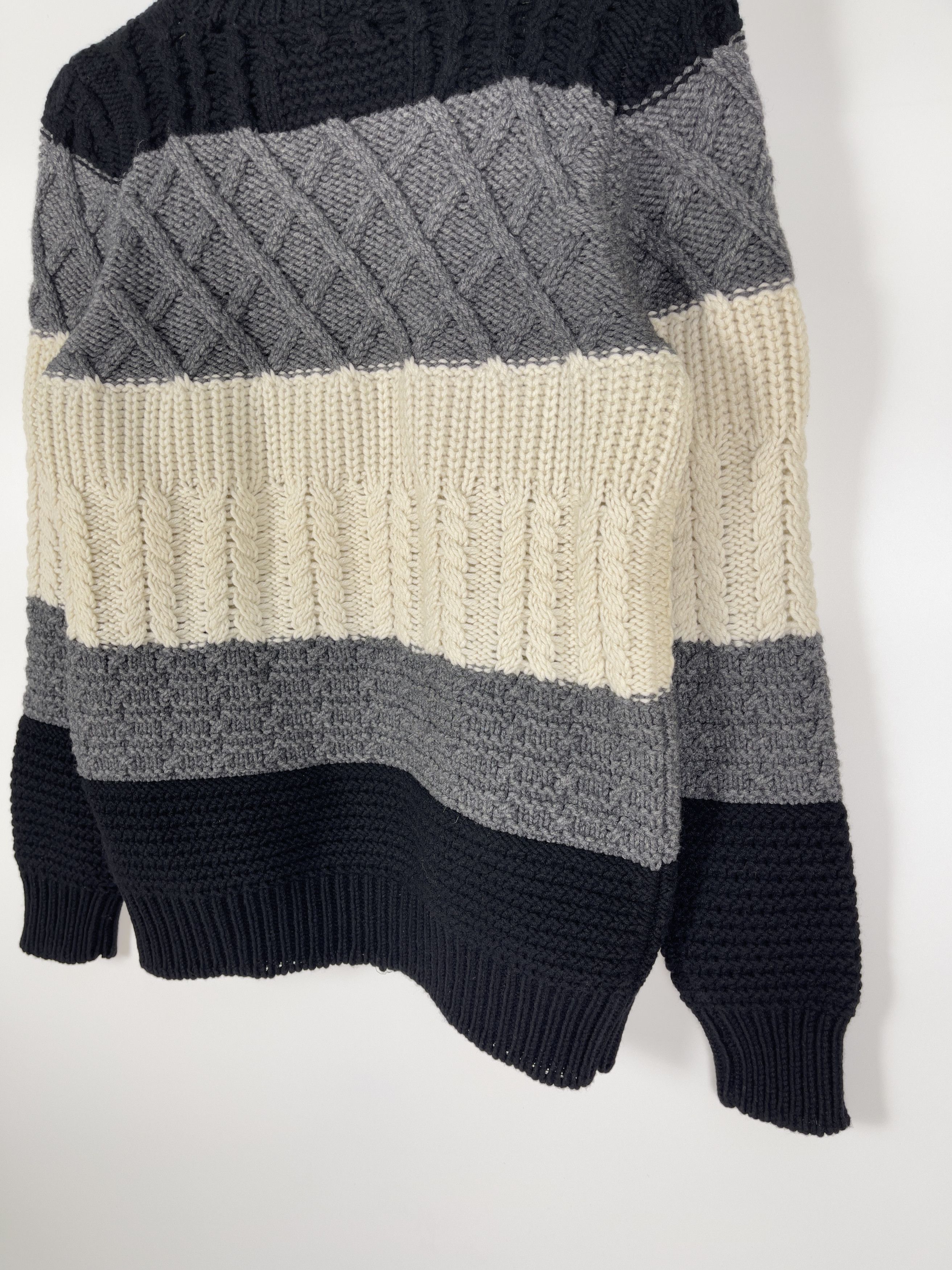 Kris Van Assche Kris Van Assche Colorblock Cable-knit Sweater Size US M / EU 48-50 / 2 - 4 Thumbnail