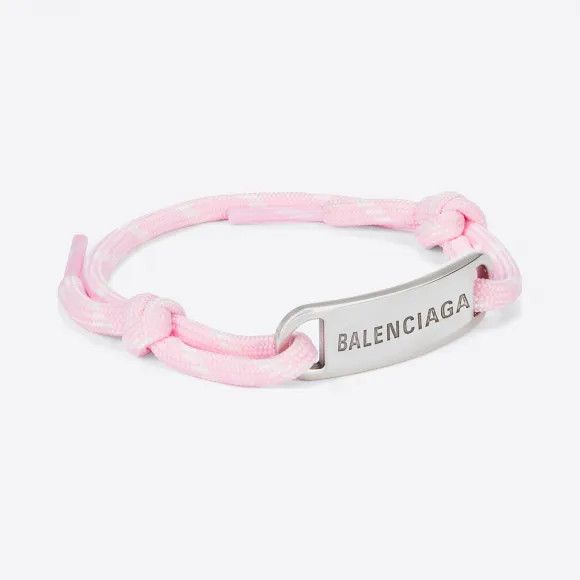 image of Balenciaga O1Srvl11E0524 Size: Os Plate Bracelet In Light Pink, Women's