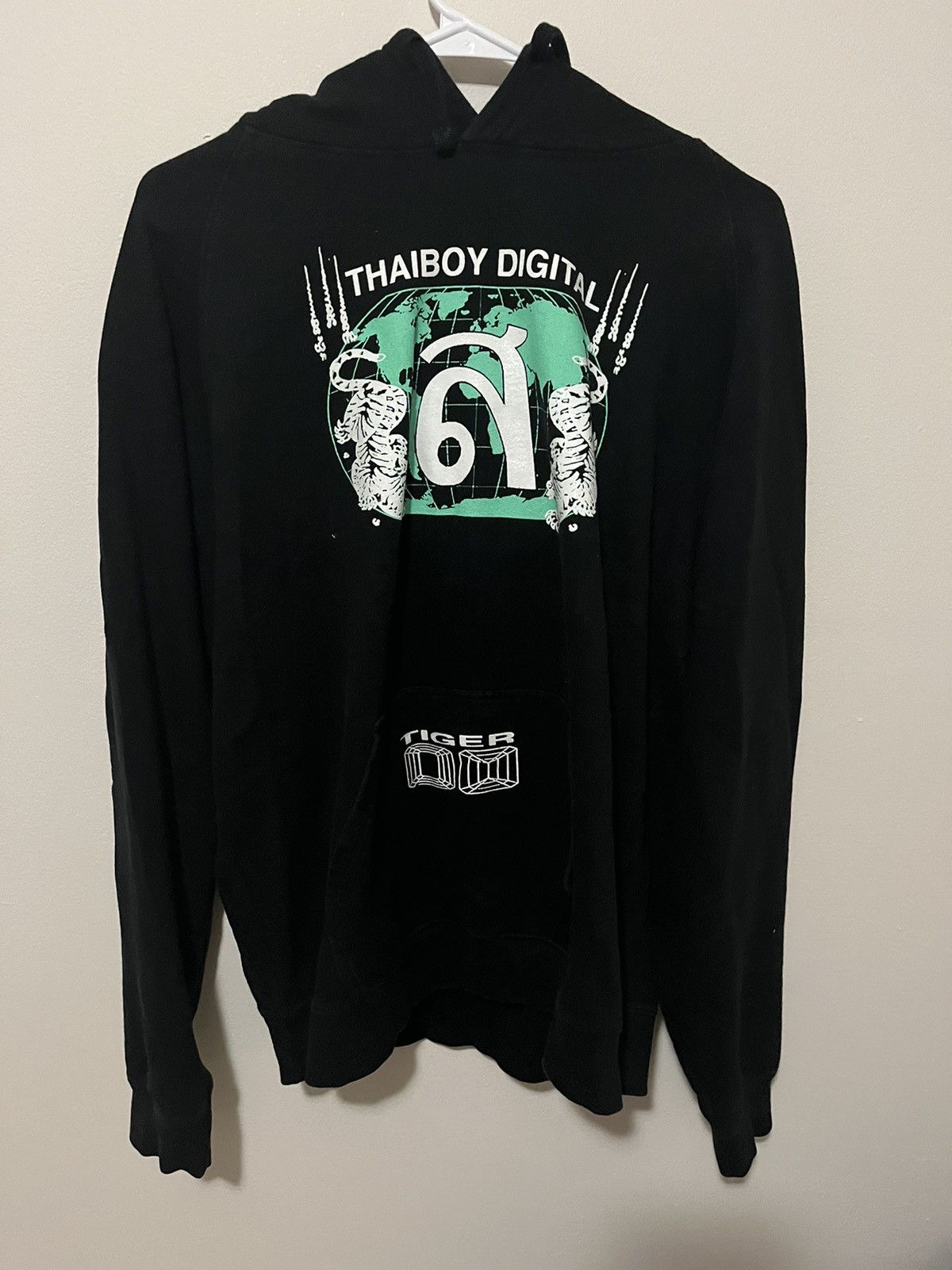 image of Drain Gang x Sad Boys Thaiboy Digital Tiger Hoodie Black | Xl, Men's