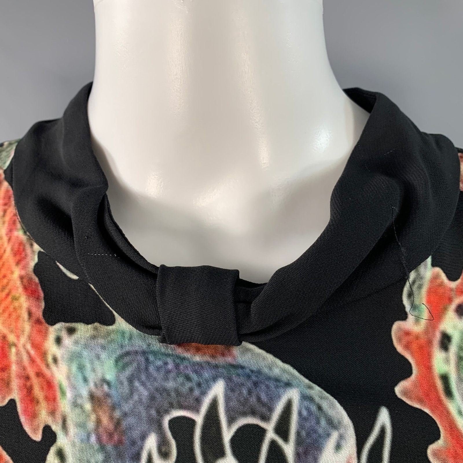 John Richmond Guereda Multi Color Viscose Dragon Long Sleeve Dress Size S / US 4 / IT 40 - 6 Thumbnail