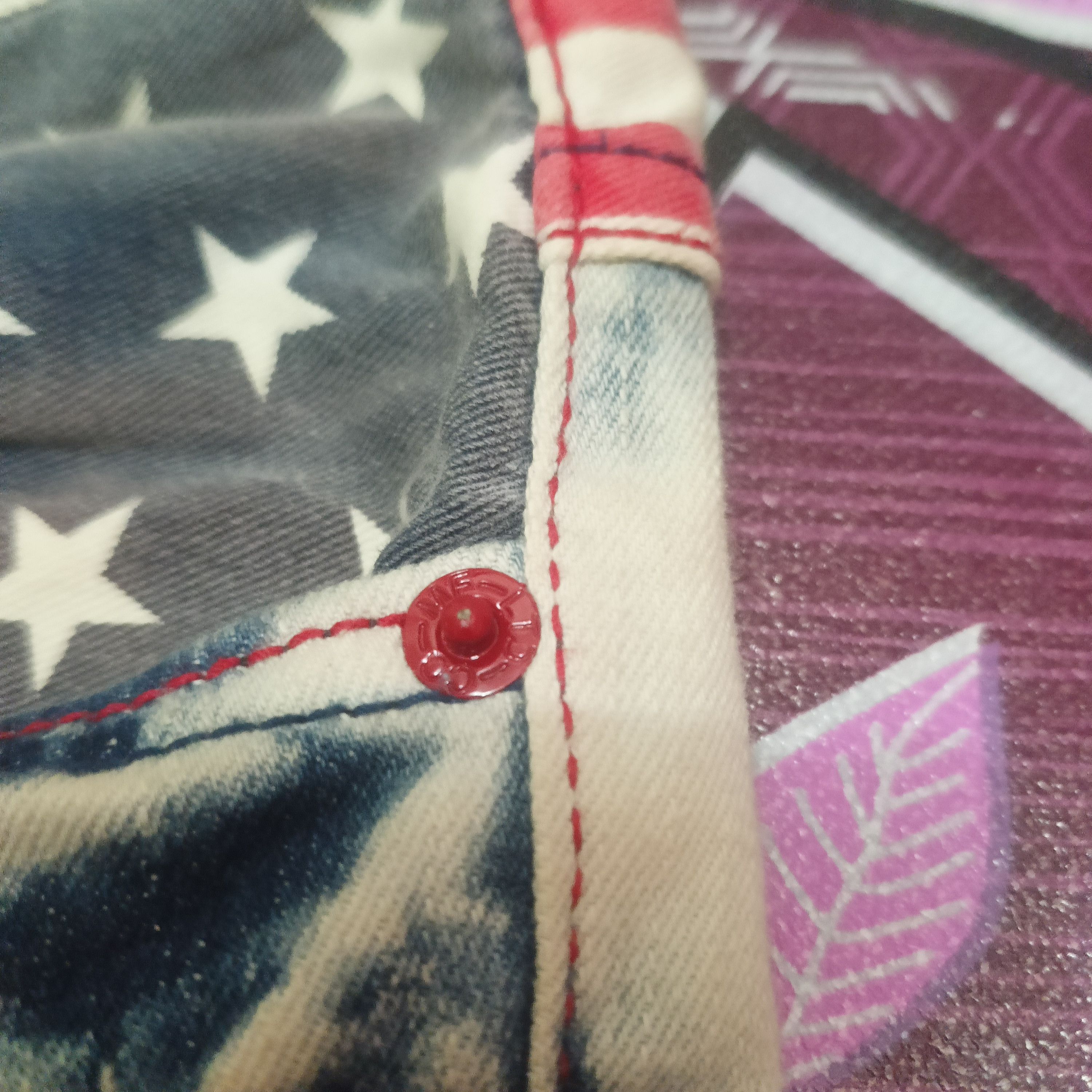 14th Addiction × If Six Was Nine × Japanese Brand ILDF street makes it punk Acid wash jeans USA flag Size US 33 - 7 Thumbnail