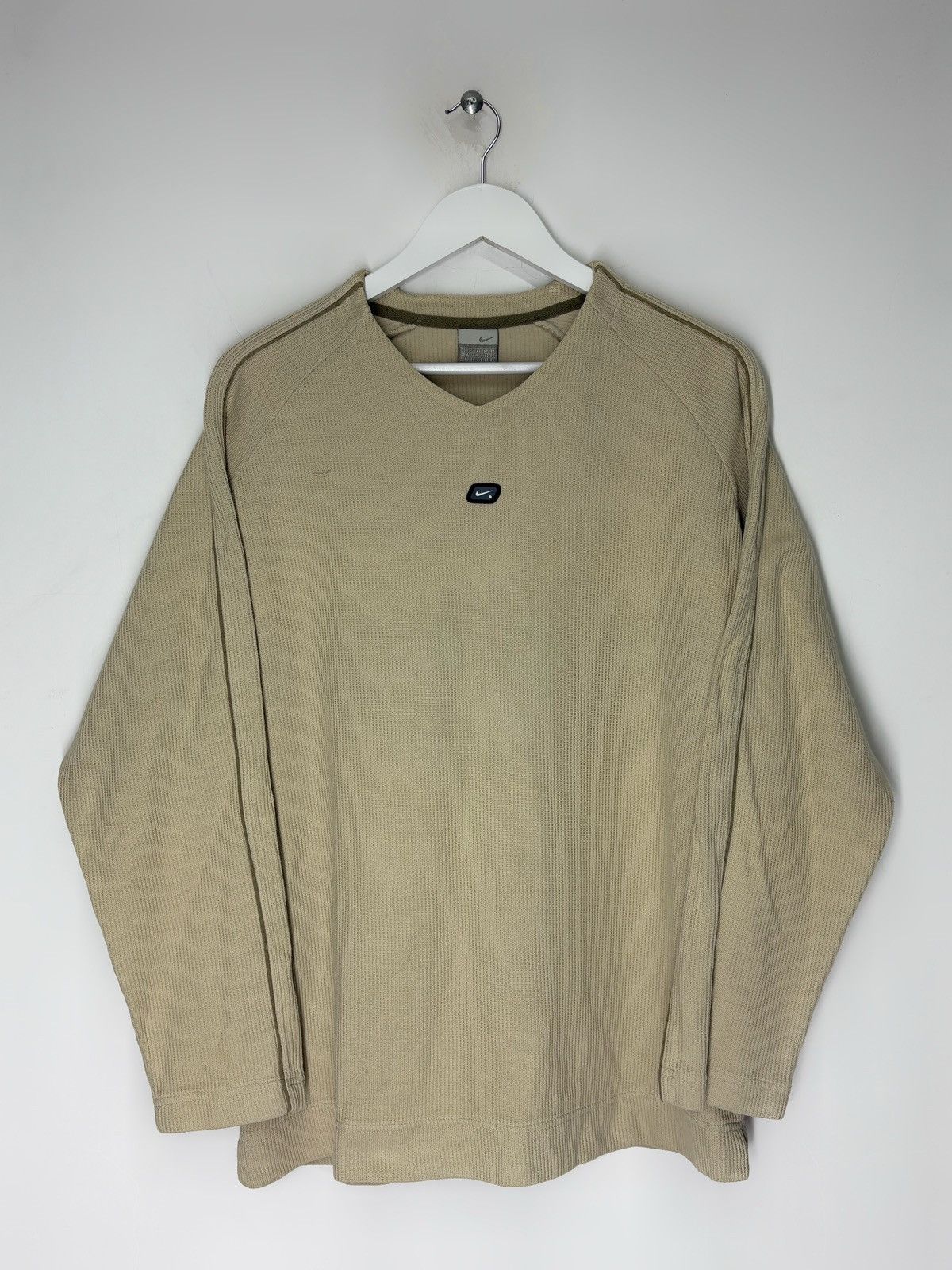Nike Vintage Y2K Nike Drill Athletic Ribbed Sweatshirt Swoosh Size US L / EU 52-54 / 3 - 1 Thumbnail