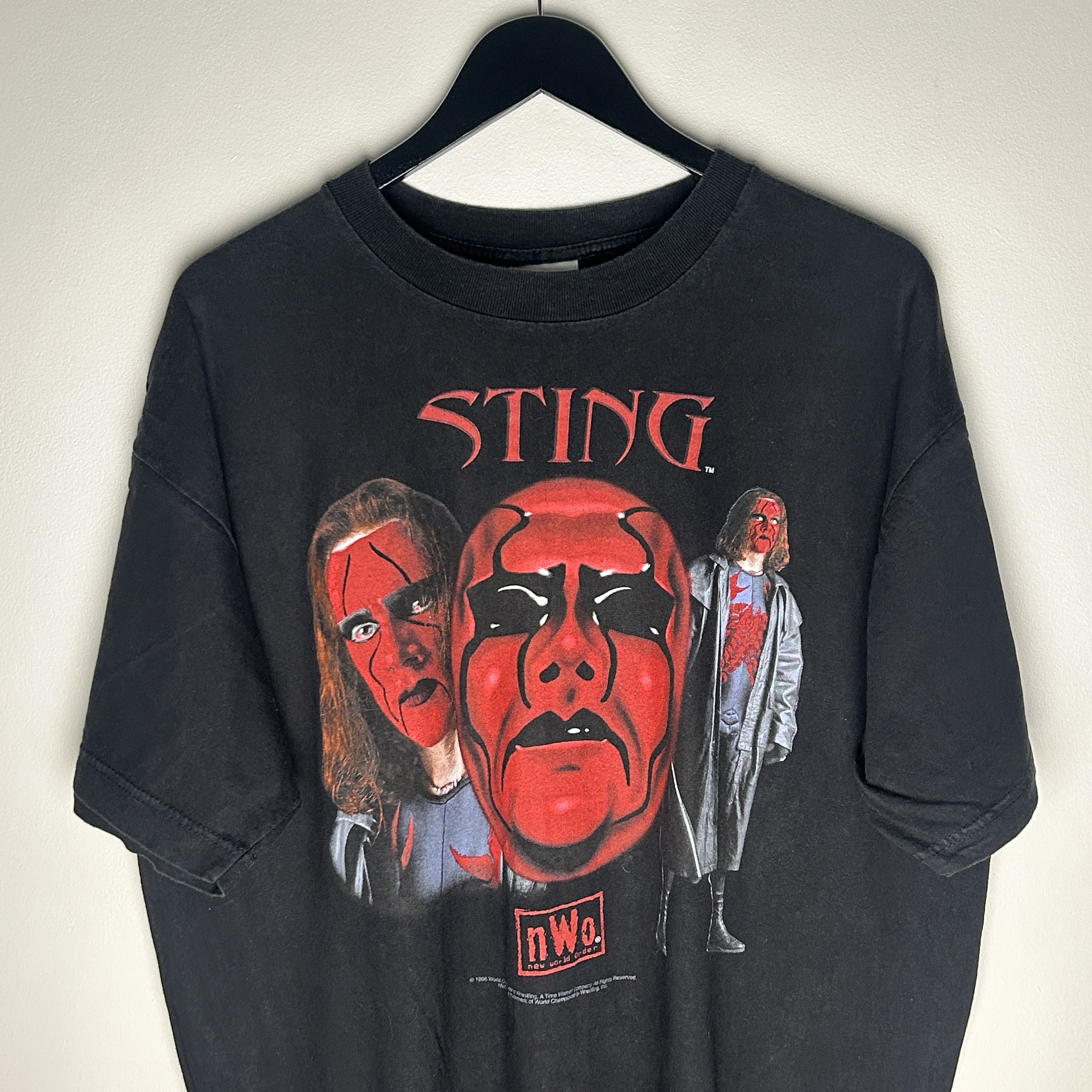 WWE Vintage Sting NWO 1998 WCW Wrestling T-shirt Size US XL / EU 56 / 4 - 2 Thumbnail