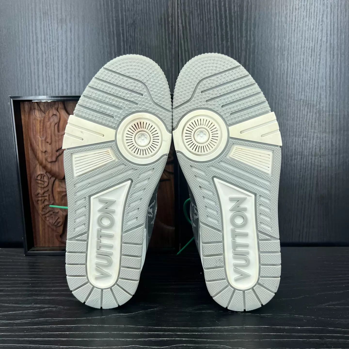 Louis Vuitton LV Trainer Gray White Denim 36 Size US 5.5 / IT 35.5 - 4 Thumbnail