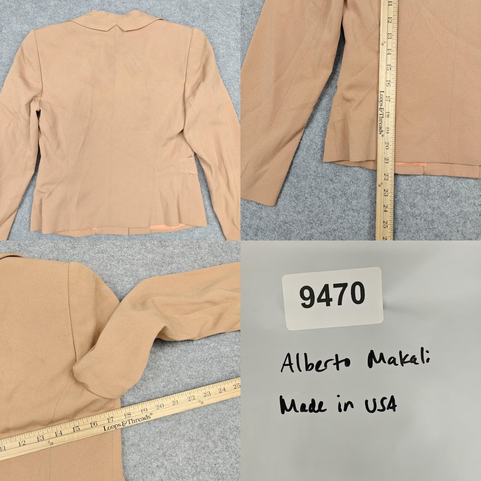 Vintage VINTAGE Alberto Makali Suit Set Womens 6 Beige Lined Jacket Vest Made USA Workwear Size M / US 6-8 / IT 42-44 - 8 Thumbnail