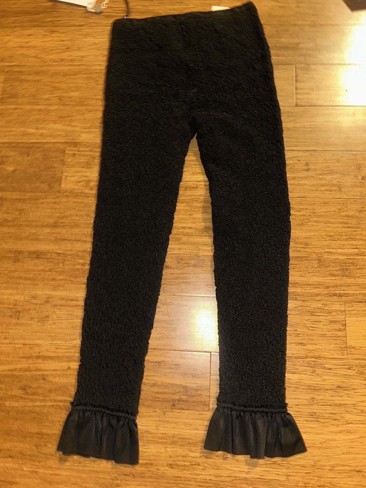 Alexander Wang ALEXANDER WANG Ruffled shirred satin-jersey Slim-leg Pants Size 24" / US 00 / IT 34 - 5 Thumbnail