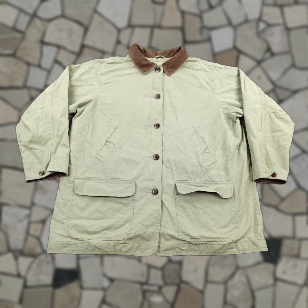 Vintage LL Bean Jacket Womens 2X Green Adirondack Barn Chore Coat Corduroy Collar Lined Size XXL / US 16-18 / IT 52-54 - 1 Thumbnail