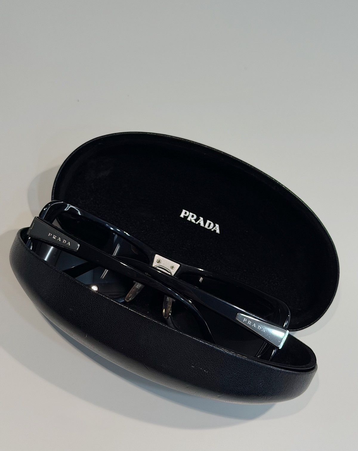 Prada PRADA Wrap Logo Sunglasses SPR23G Runway Black Silver Size ONE SIZE - 11 Thumbnail