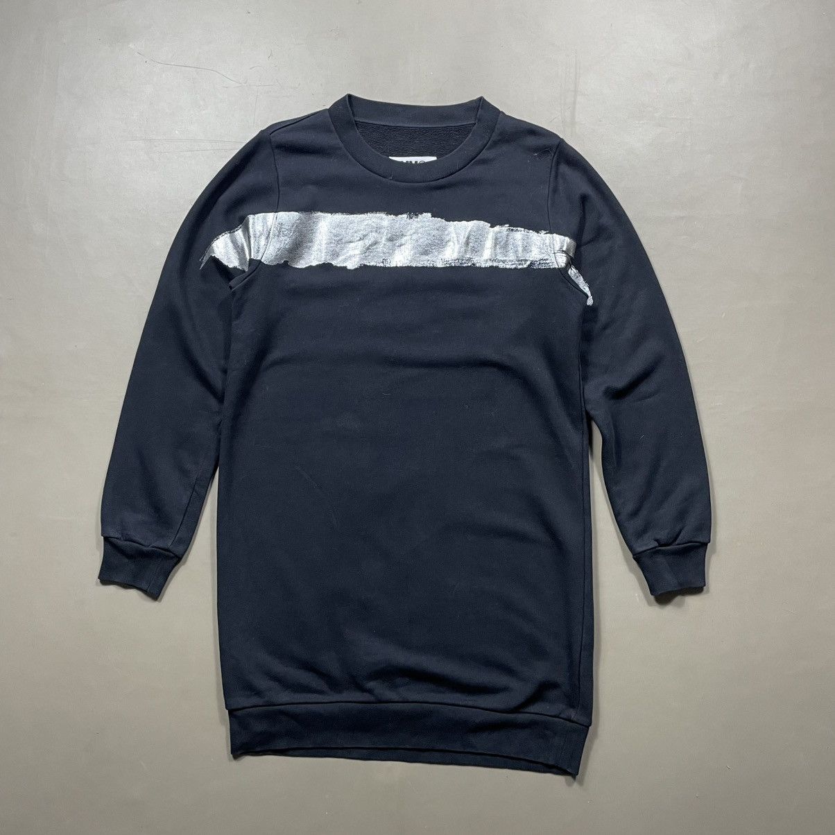 MM6 × Maison Margiela MAISON MARTIN MARGIELA MM6 SILVER PAINT SPLATTER CREWNECK Size XS / US 0-2 / IT 36-38 - 2 Thumbnail