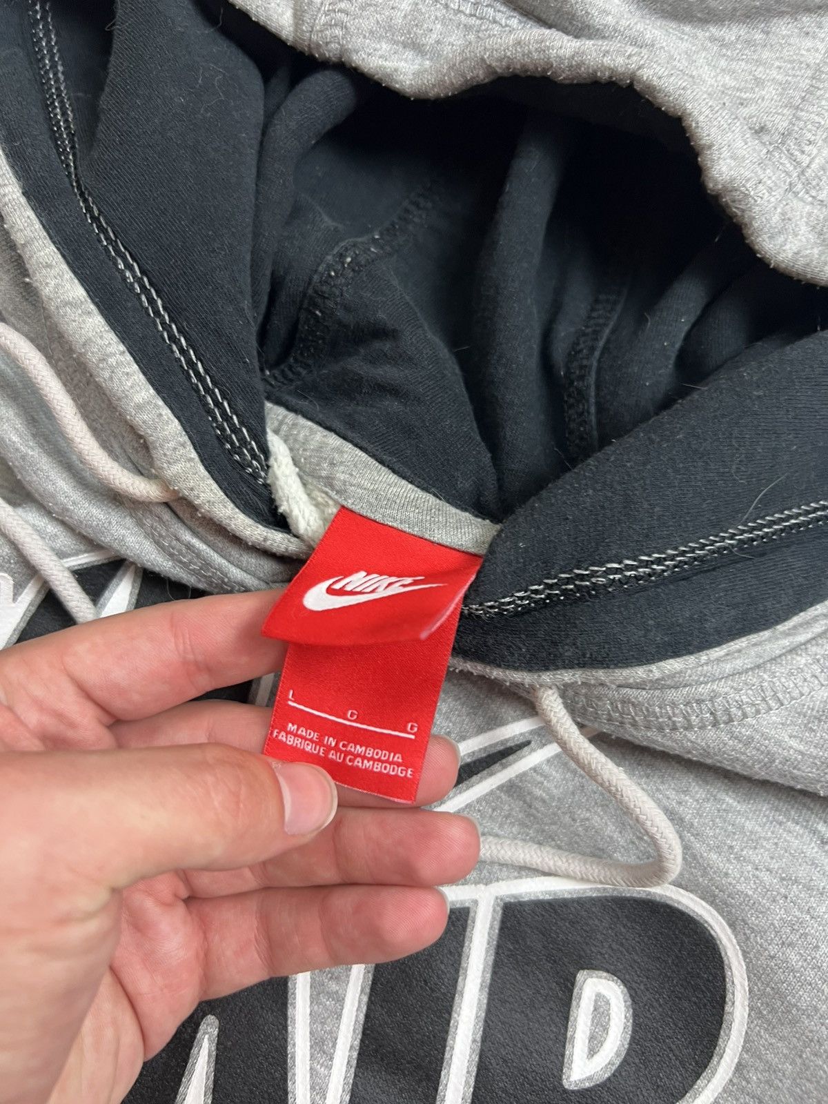 Nike 00s Nike Air Big Logo Vintage Y2K Drill Oversized Hoodie Size US L / EU 52-54 / 3 - 7 Thumbnail