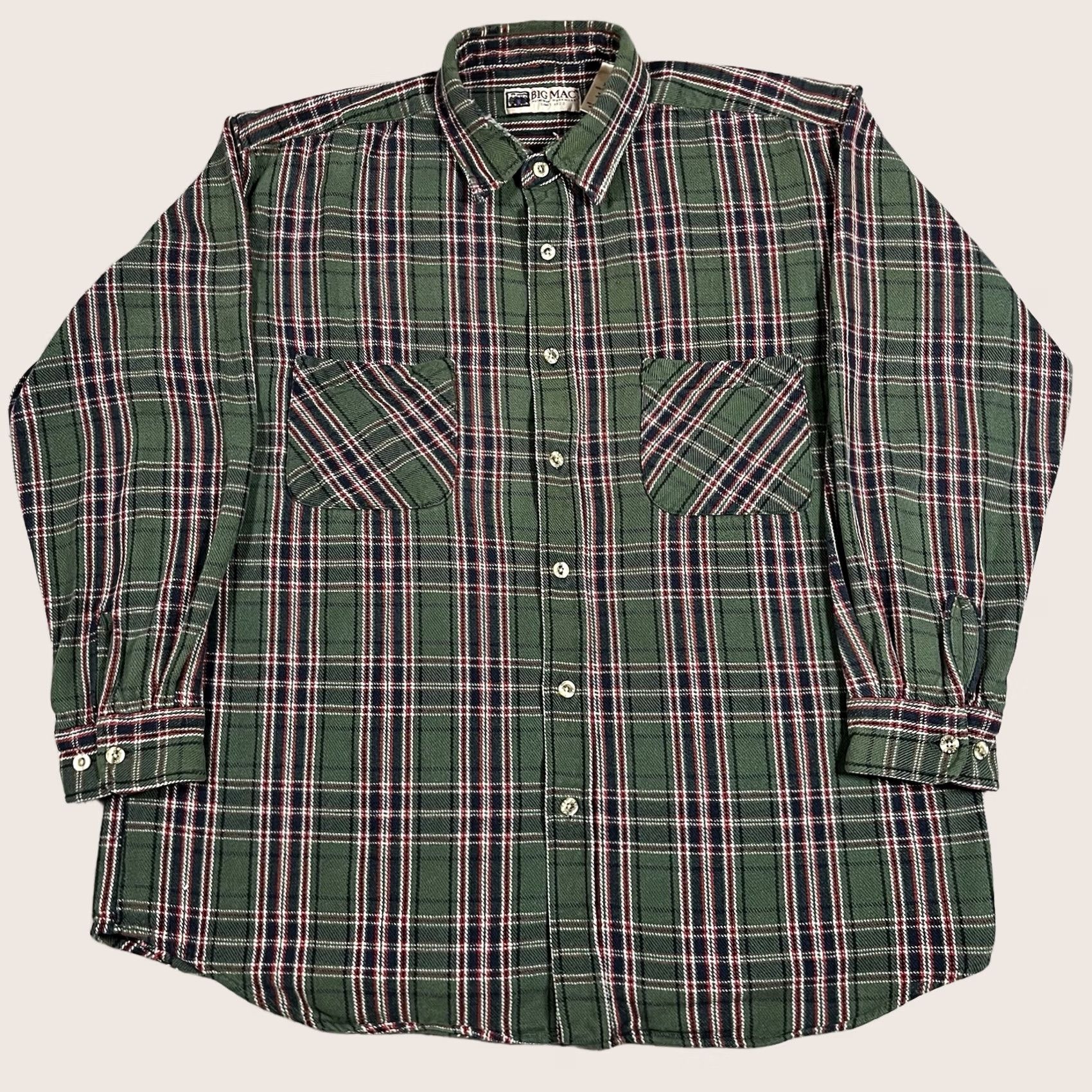 Vintage VINTAGE Big Mac Shirt Mens XL Green Plaid Button Heavy Flannel Outdoors Work Cotton VTG Size US XL / EU 56 / 4 - 1 Thumbnail