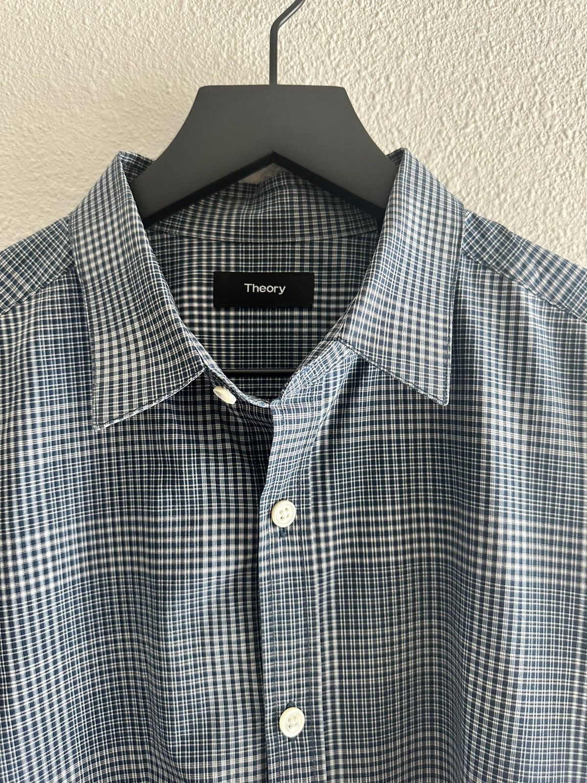 Theory Theory Checked Blue Button Up Size M Size US M / EU 48-50 / 2 - 3 Thumbnail
