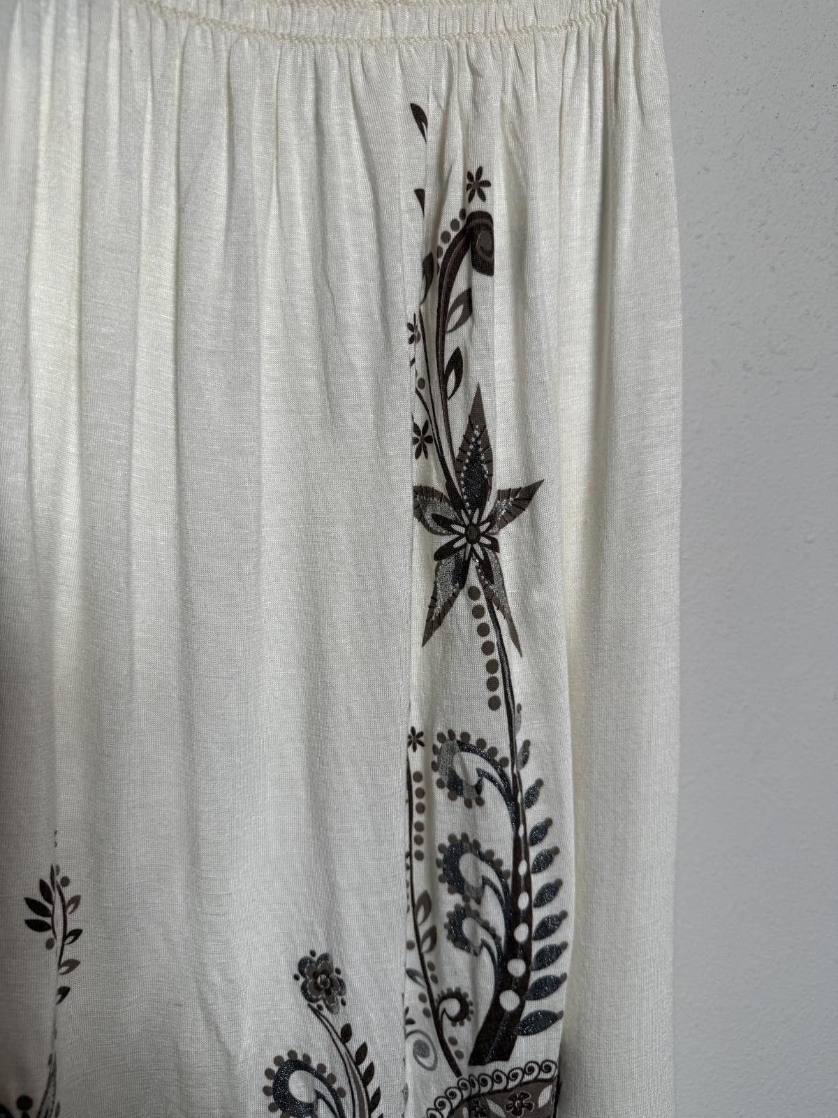 Designer Vintage Y2K strapless Soft Grunge Cream Sun Dress Size S / US 4 / IT 40 - 5 Thumbnail