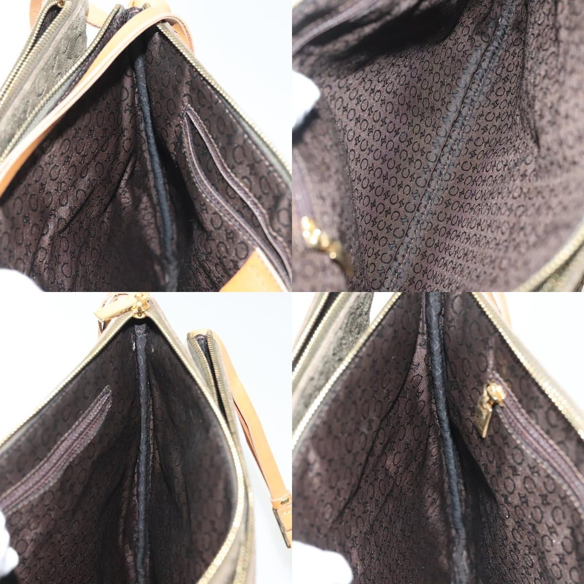 Celine CELINE C Macadam Canvas Shoulder Bag Suede Brown Gold Size ONE SIZE - 12 Thumbnail