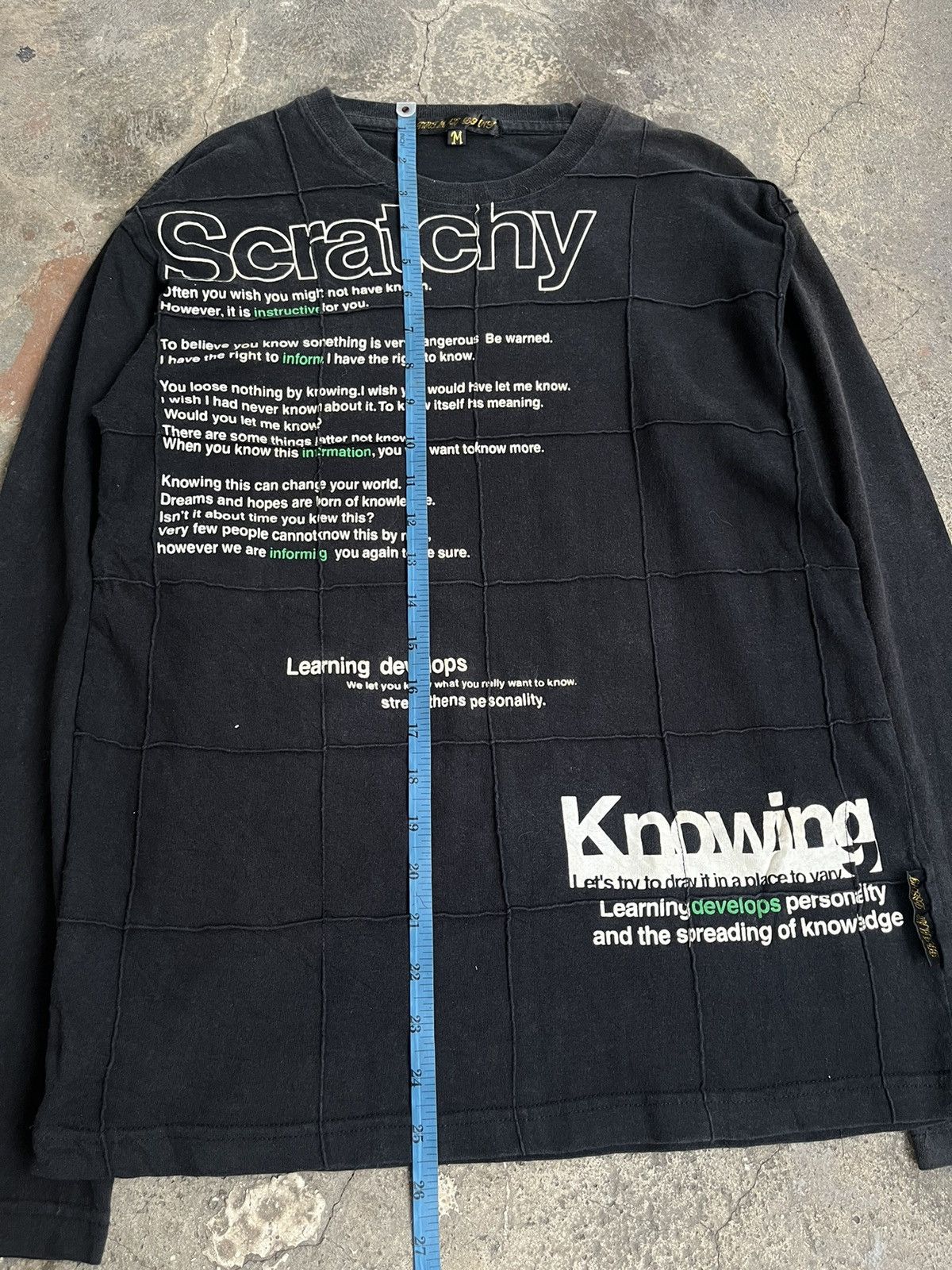 14th Addiction × KMRii × Yasuyuki Ishii JAPANESE POEM SCRATCHY BOX CUT LONG SLEEVE GOTHIC PUNK STYLE Size US M / EU 48-50 / 2 - 7 Thumbnail