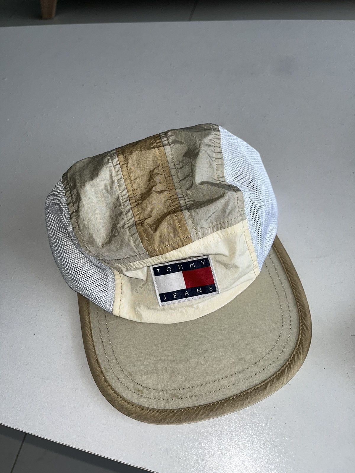 Tommy Jeans 🧢 Tommy Jeans Nylon Tech Cap – Beige / White – OS Size ONE SIZE - 3 Thumbnail