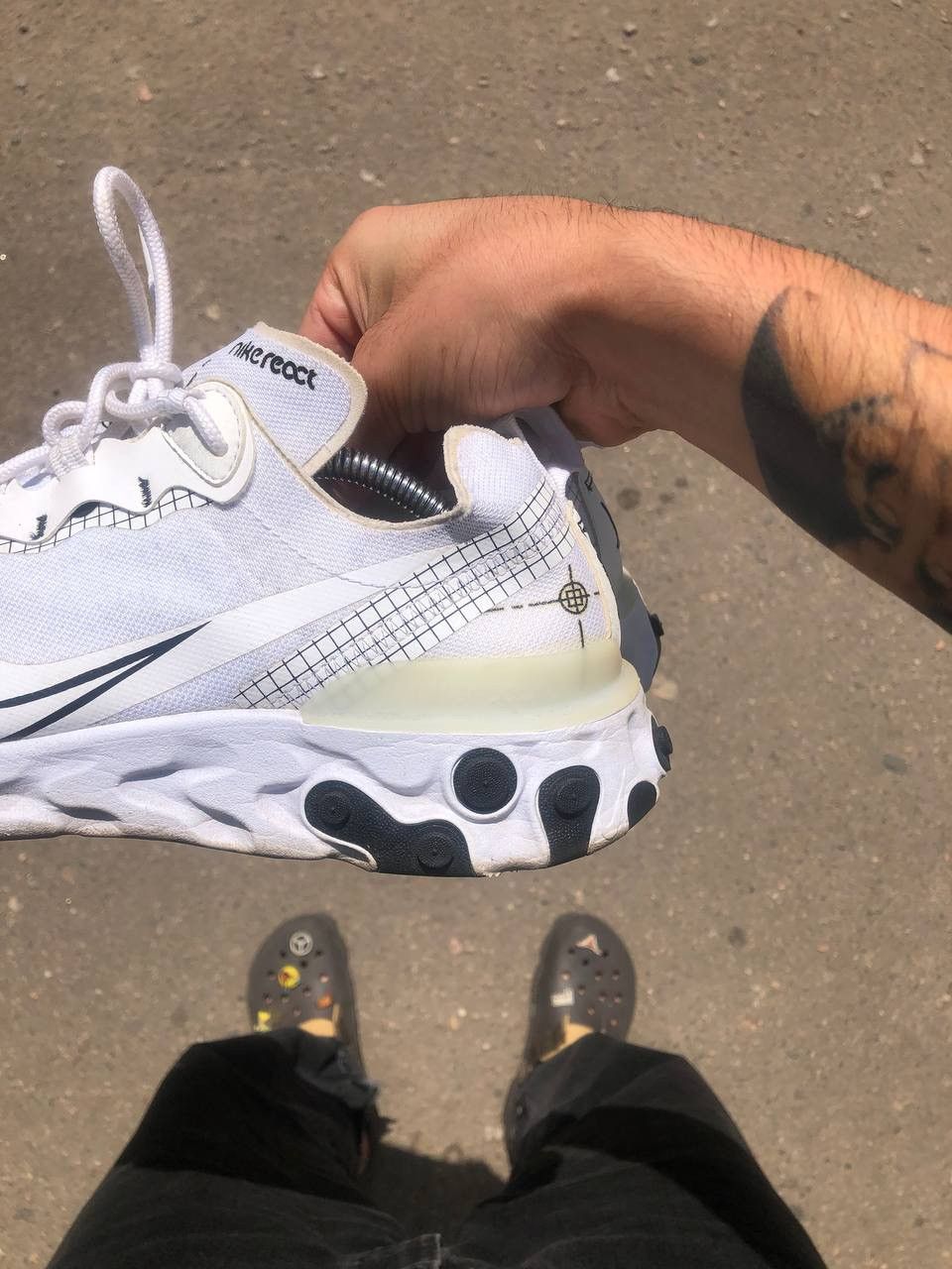 Nike × Vintage VERY RARE NIKE REACT ELEMENT 55 WHITE DESIGNER SNEAKERS Y2K Size US 10.5 / EU 43-44 - 6 Thumbnail