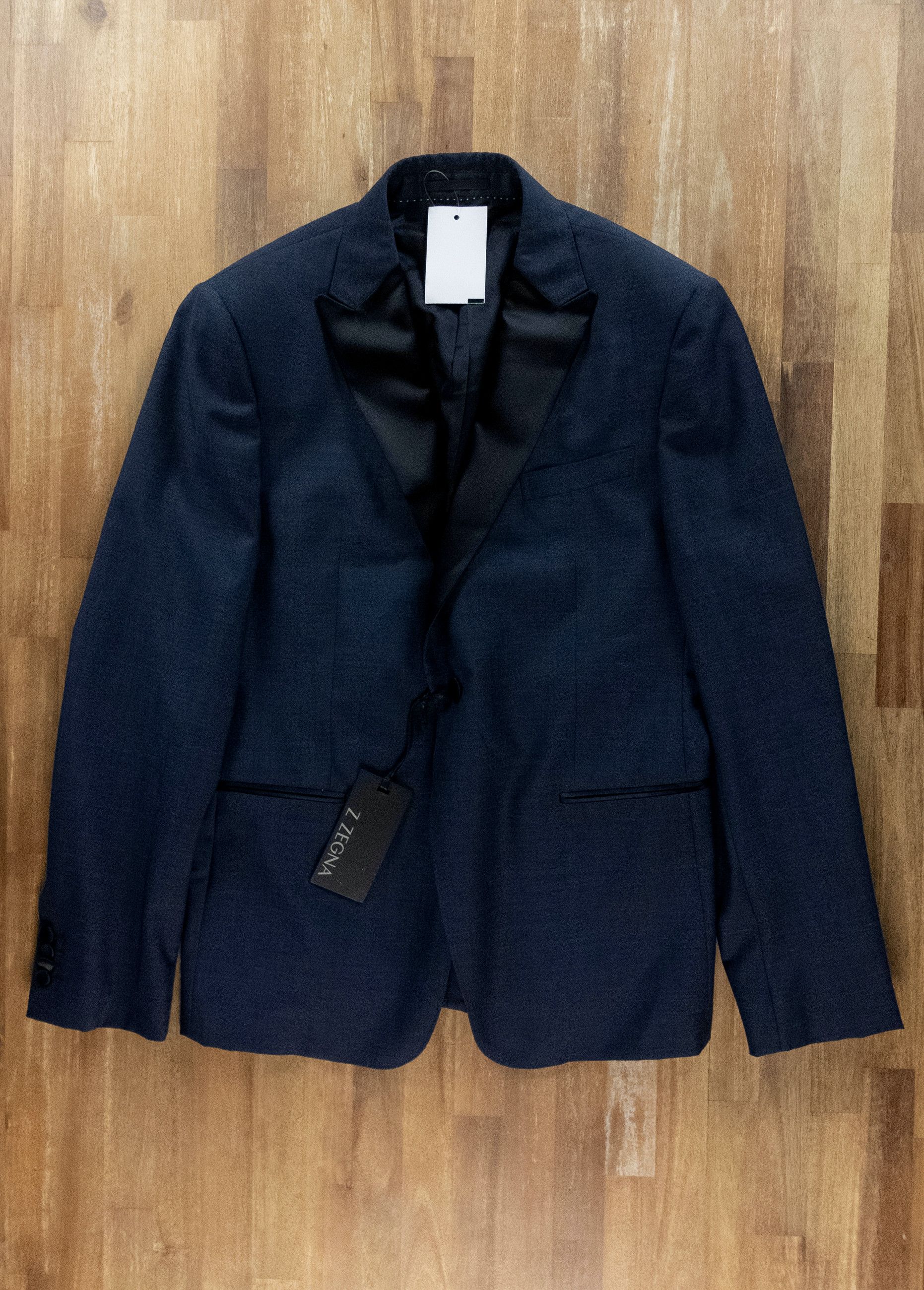 Z Zegna Z ZEGNA navy blue wool tuxedo jacket Size 44 US / 54 IT Size 44R - 3 Thumbnail