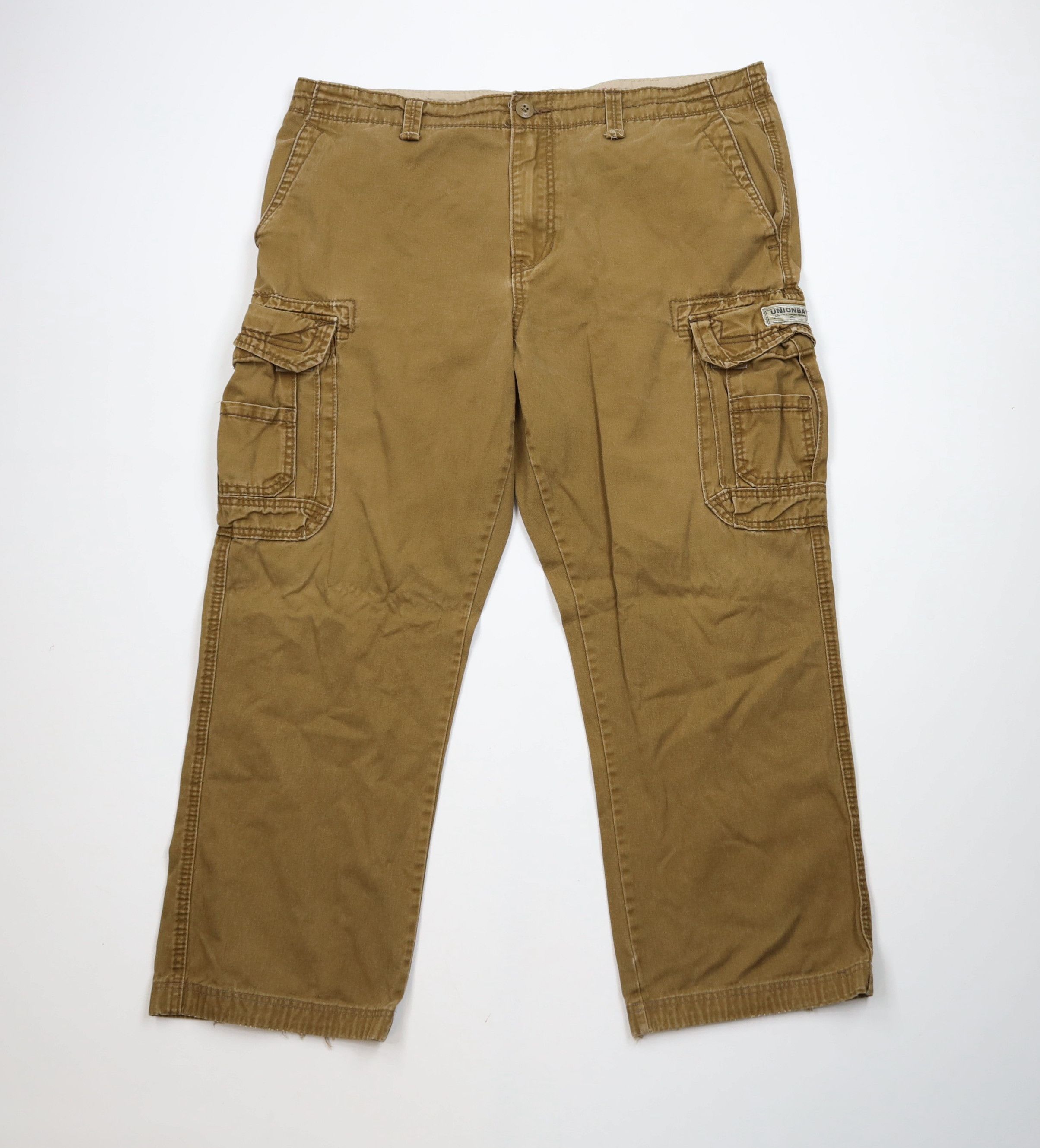 Vintage Y2K Streetwear Wide Leg Cargo Pants Brown Cotton
