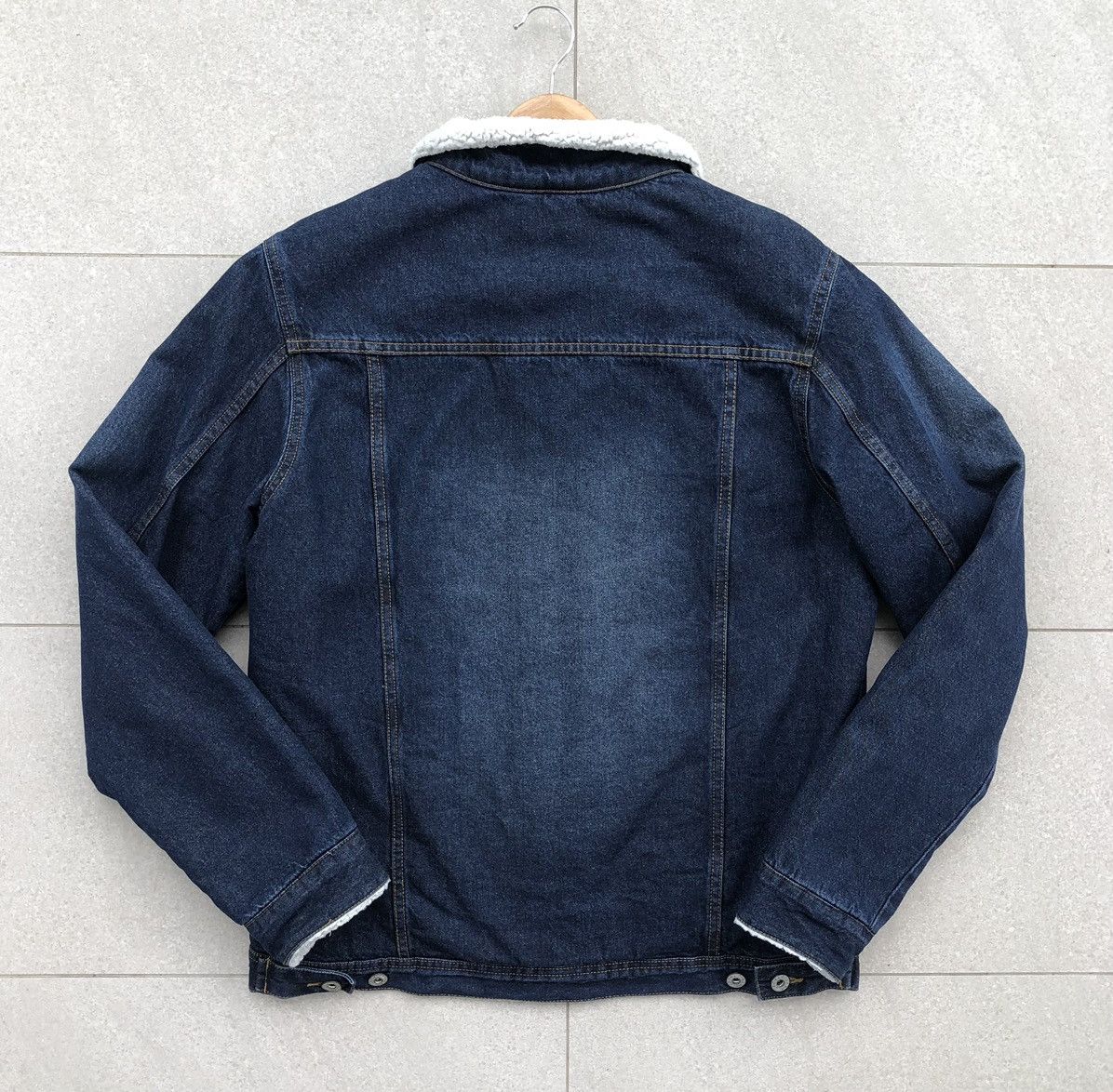 Japanese Brand Nylous Denim Sherpa Trucker Jacket Size US L / EU 52-54 / 3 - 11 Thumbnail
