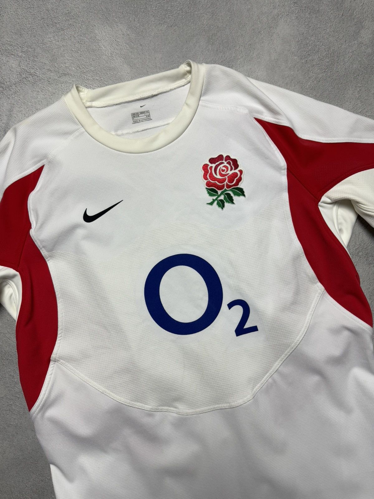 Nike England 2005 2006 Home Rugby Shirt Jersey Nike O2 Vintage Size US XXL / EU 58 / 5 - 3 Thumbnail