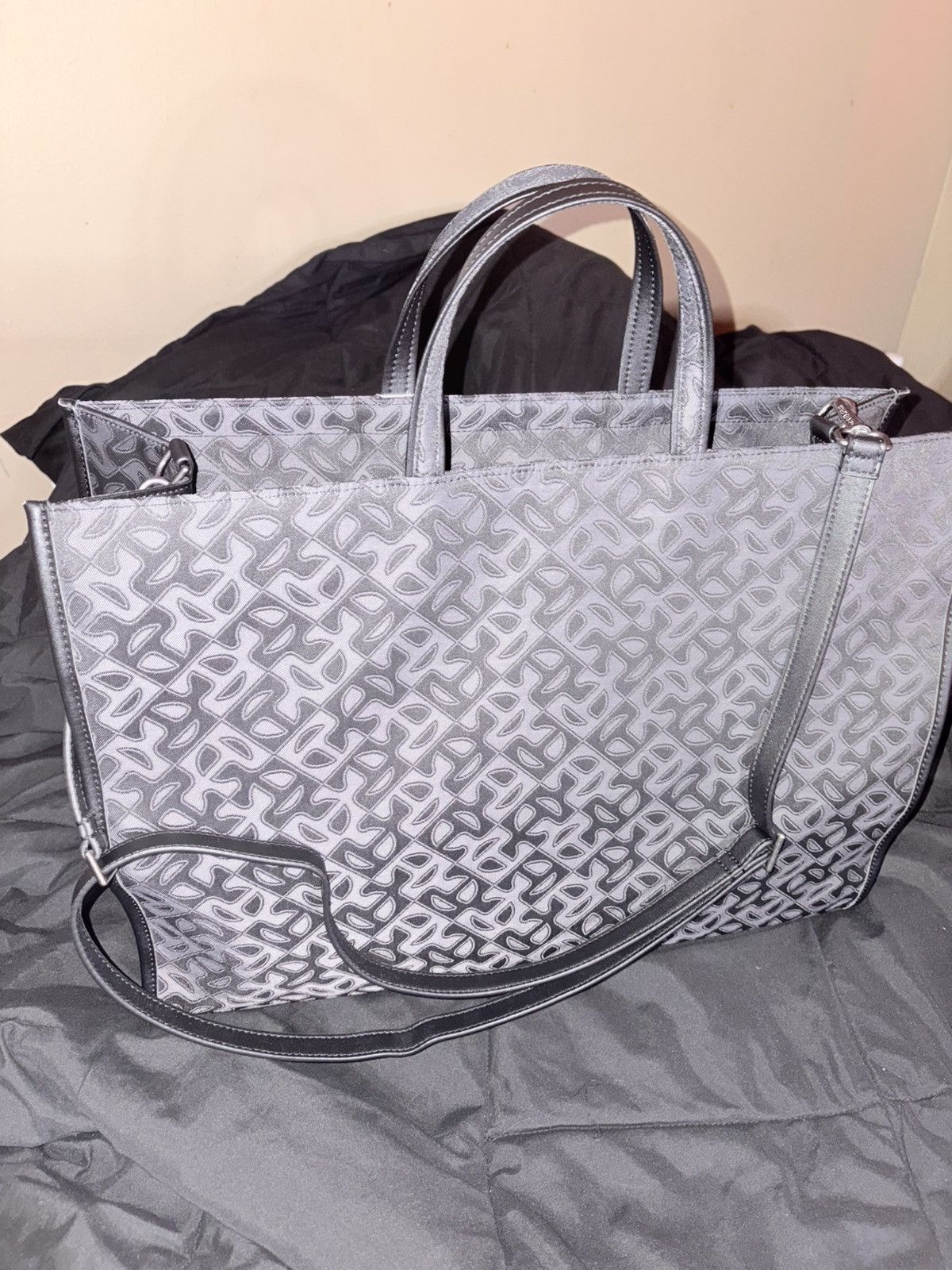 Telfar TELFAR-Large Jacquard Shopper | Black Monogram Size ONE SIZE - 5 Thumbnail