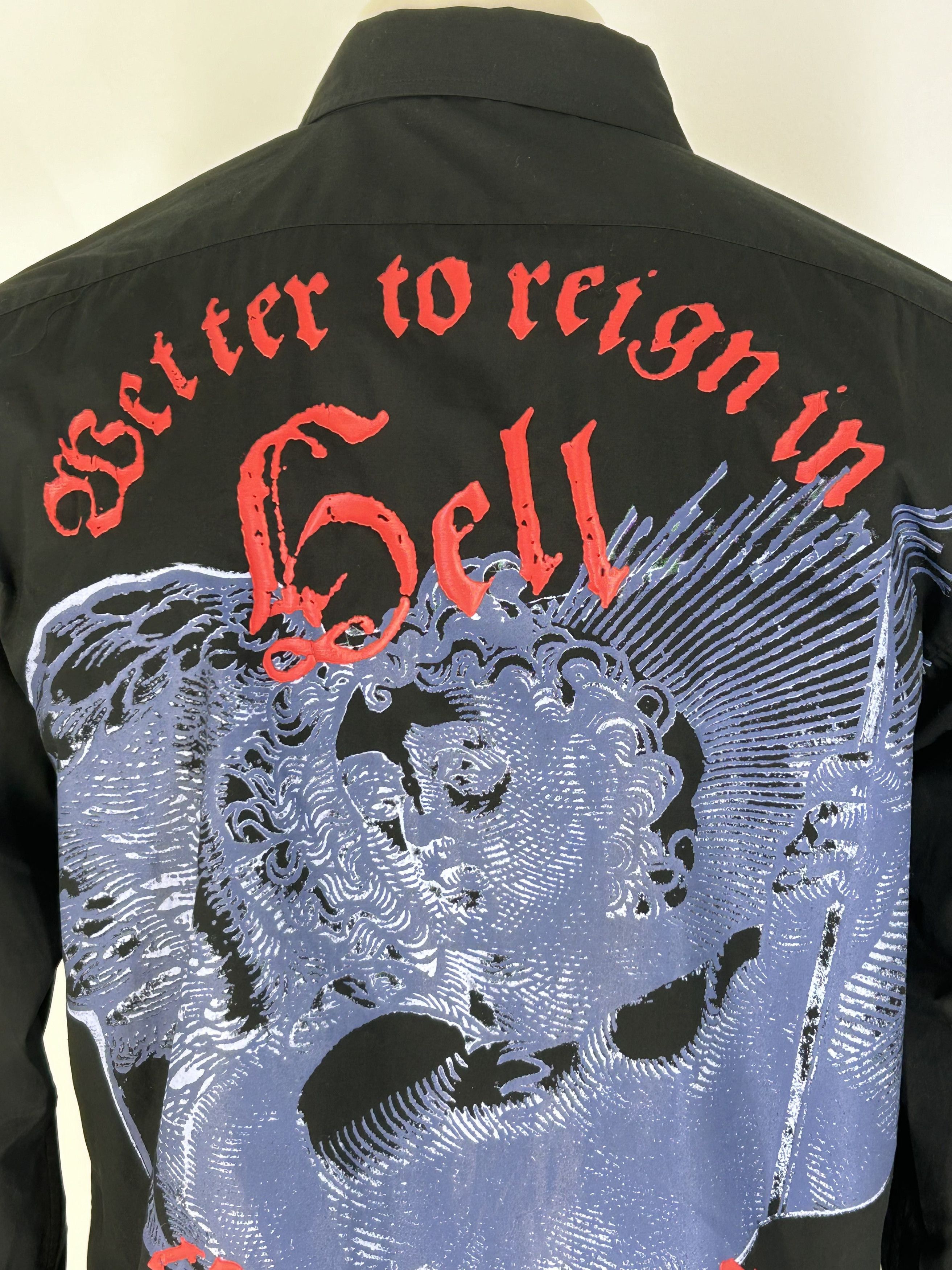 John Galliano JohnGalliano Black Cotton Shirt With Printed Graphic On Back Size US XXL / EU 58 / 5 - 4 Thumbnail