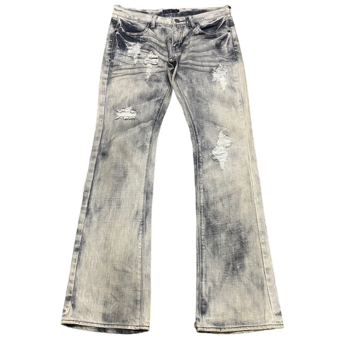 Pre-owned If Six Was Nine The Black Gene Mudwash Denim Flare Jeans In Black Gray