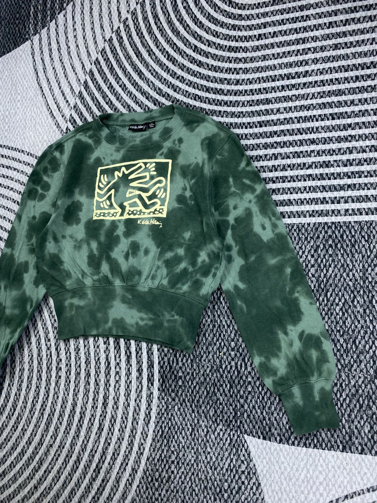 Keith Haring Keith Haring Green Tie Dye Cropped Sweatshirt Size M / US 6-8 / IT 42-44 - 4 Thumbnail