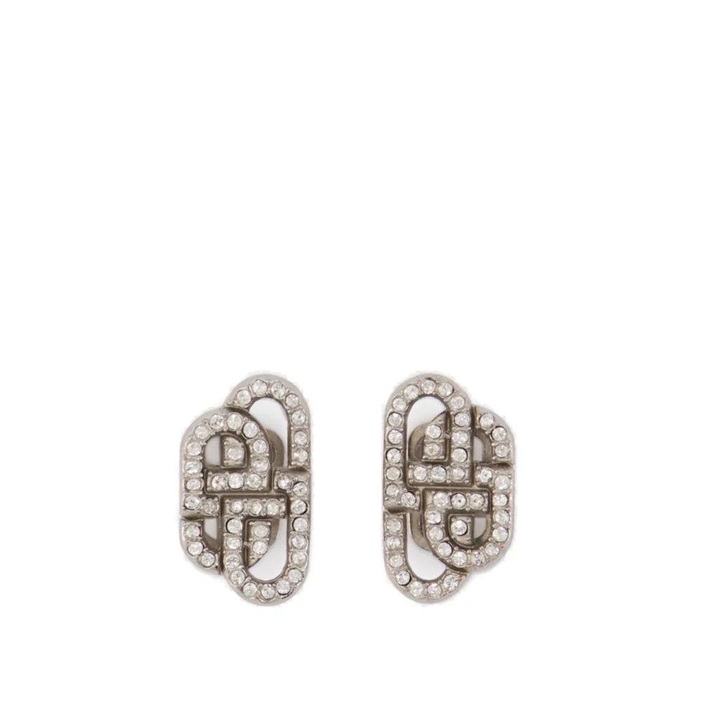 Balenciaga Balenciaga BB Stud XS Earrings Crystals Silver Size ONE SIZE - 1 Thumbnail