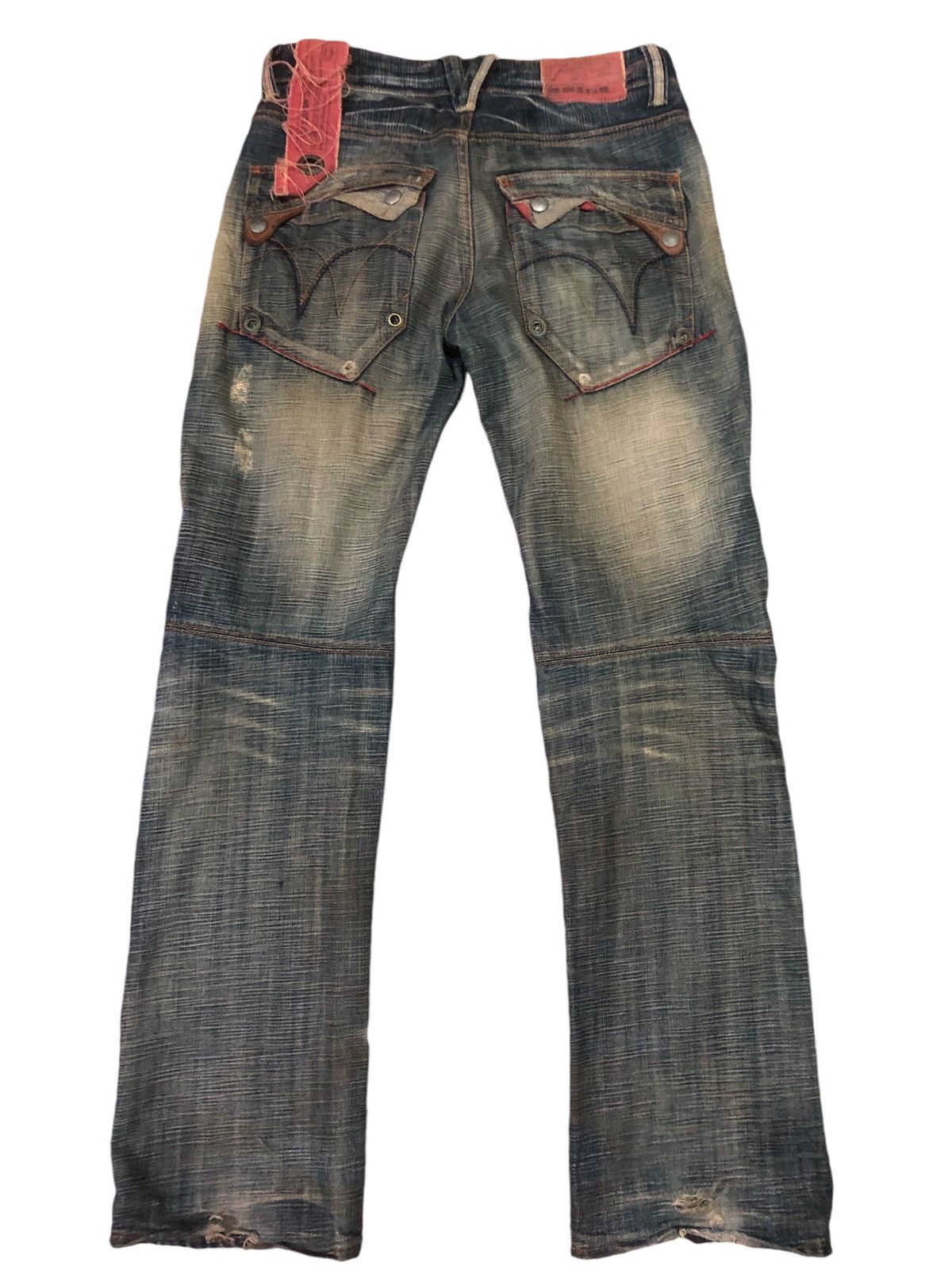 If Six Was Nine × Japanese Brand × Le Grande Bleu (L.G.B.) Tough Jeans Smith Cargo Distressed Denim Pants Size US 34 / EU 50 - 2 Thumbnail