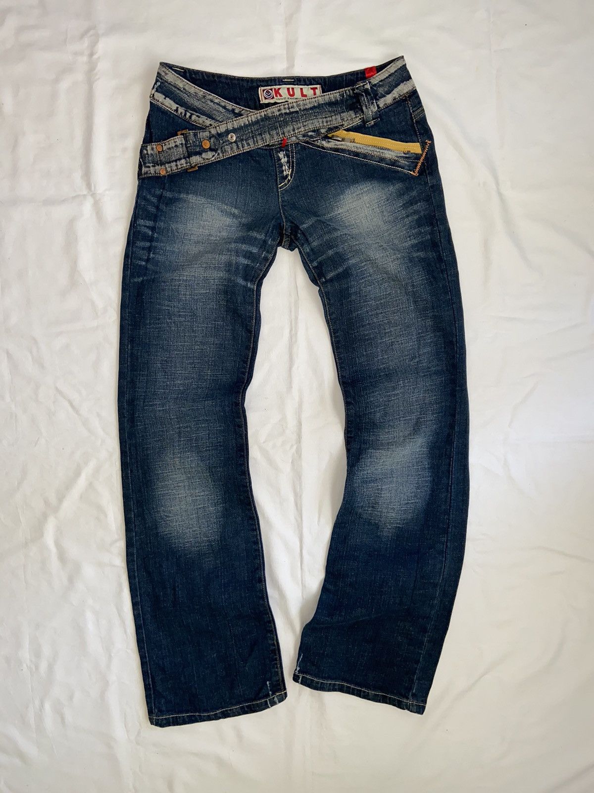 image of Avant Garde Very Opium Vintage Y2K Jeans Denim Pants Goth Punk Emo in Blue, Women's (Size 28)