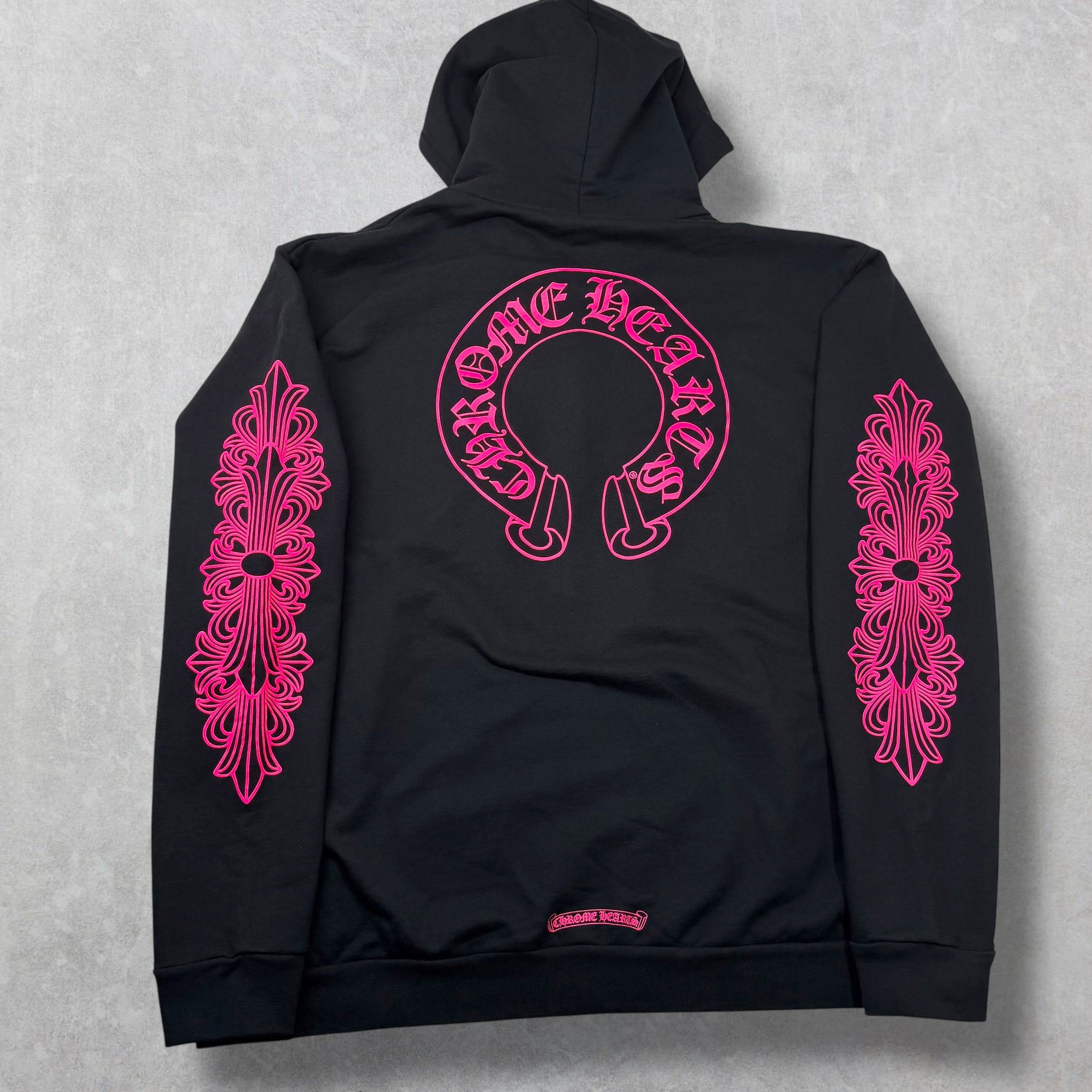 Chrome Hearts Chrome Hearts 'Pink Horseshoe' Floral Zip Up Hoodie XXL Size US XXL / EU 58 / 5 - 2 Thumbnail