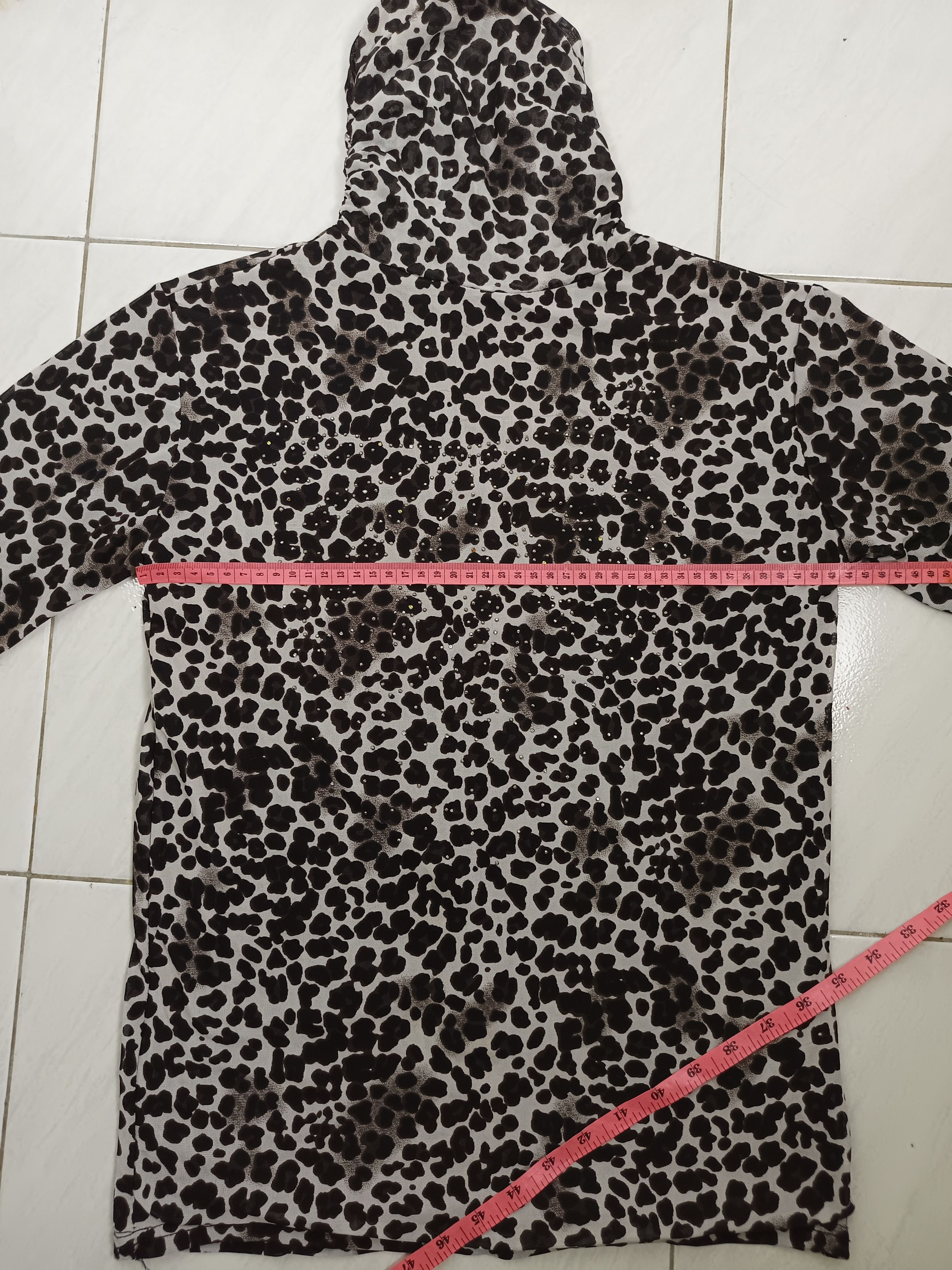 If Six Was Nine × Japanese Brand × Vintage Women's Long Sleeve Rhinestones Leopard Print Turtleneck Size M / US 6-8 / IT 42-44 - 3 Thumbnail