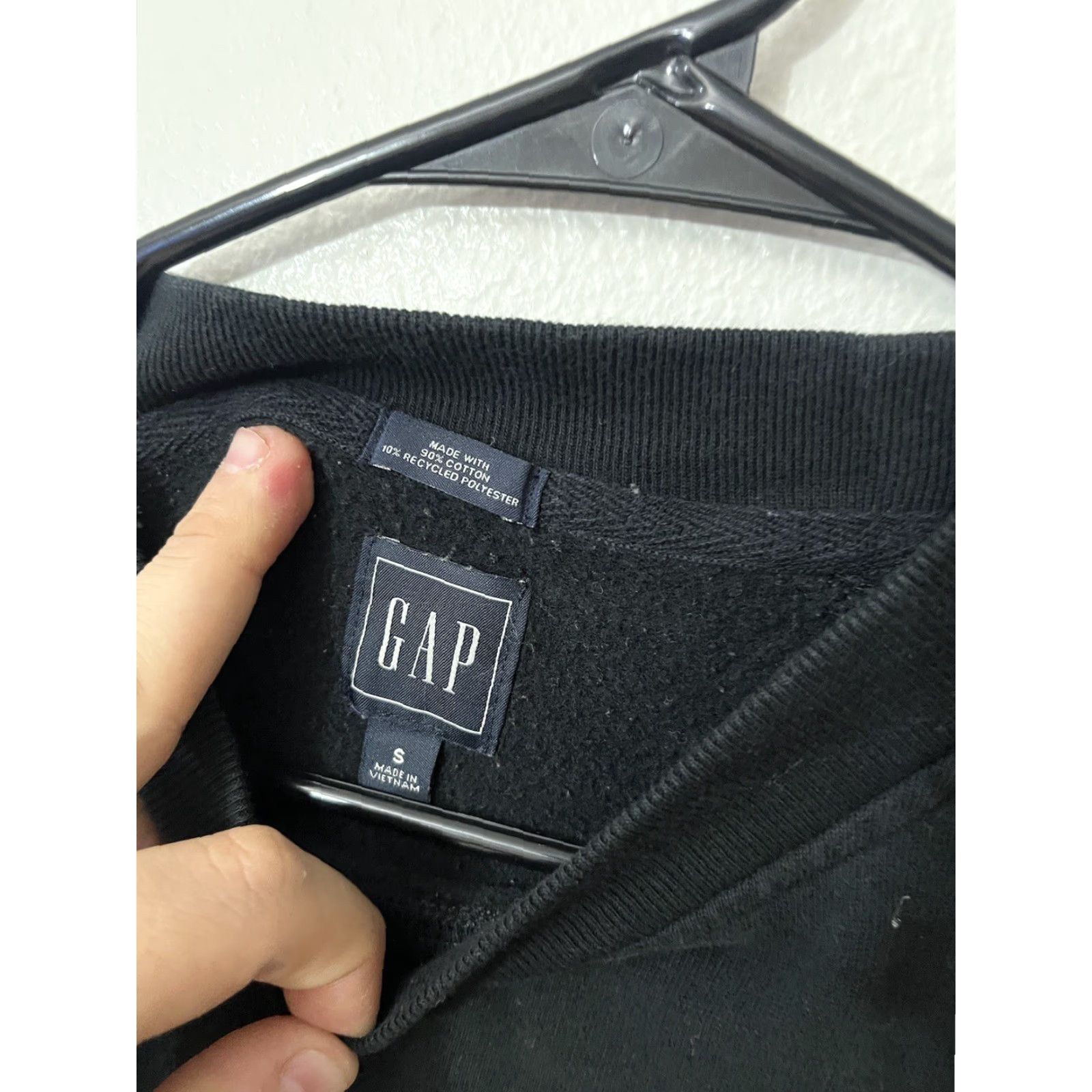 Gap Gap Sweats Sweatshirt Women's Size S Black Crew Neck Long Sleeve Pullover Cotton Blend Relaxed Fit Classic Style Size S / US 4 / IT 40 - 3 Thumbnail