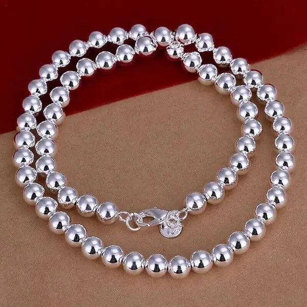 Jewelry 6mm Smooth Beads Ball Chain Necklace Size ONE SIZE - 4 Thumbnail