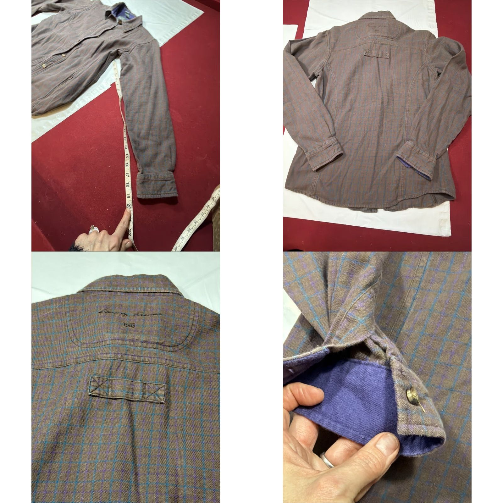 Vintage Stormy Kromer Shirt Plaid Purple Brown Flannel Long Sleeve Button Pockets Womens Size S / US 4 / IT 40 - 9 Thumbnail