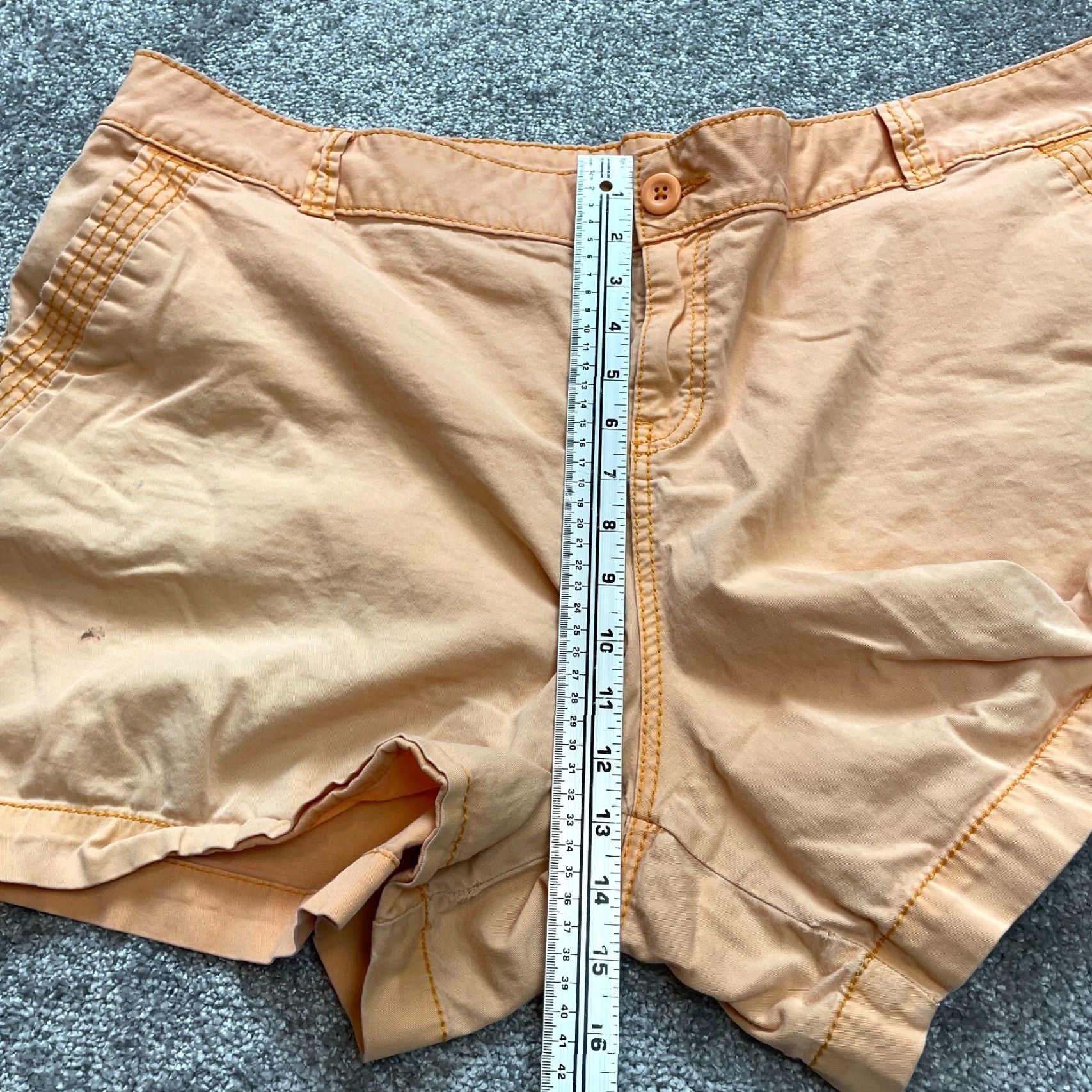 Vintage Maurices Bermuda Shorts Womens 24 Light Orange Chino Cotton Casual Pockets 5" Satin? Size 32" / US 10 / IT 46 - 7 Thumbnail