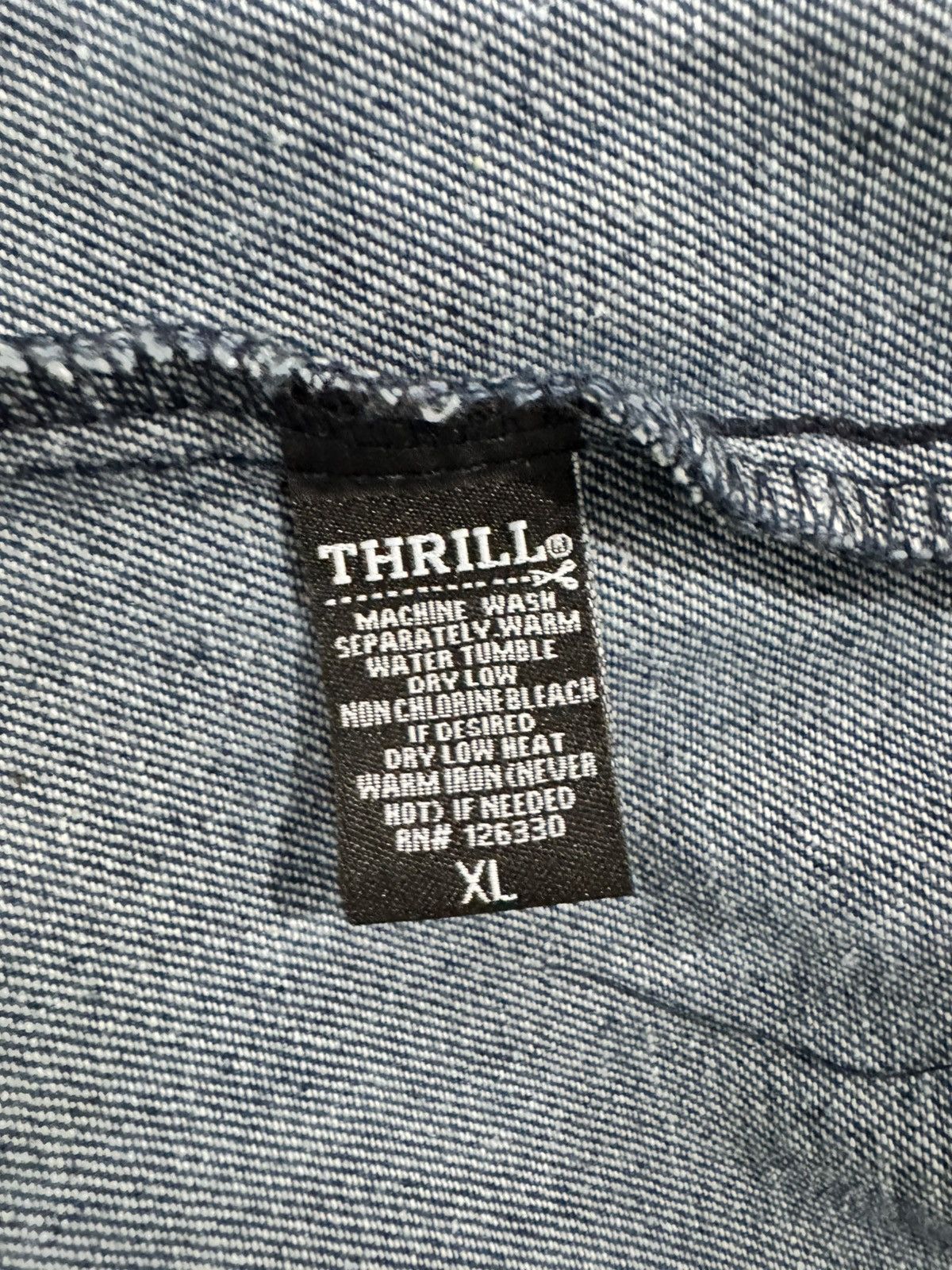 THRILLS Thrashed grunge distressed Y2K long duster denim jacket M Size XL / US 12-14 / IT 48-50 - 7 Thumbnail